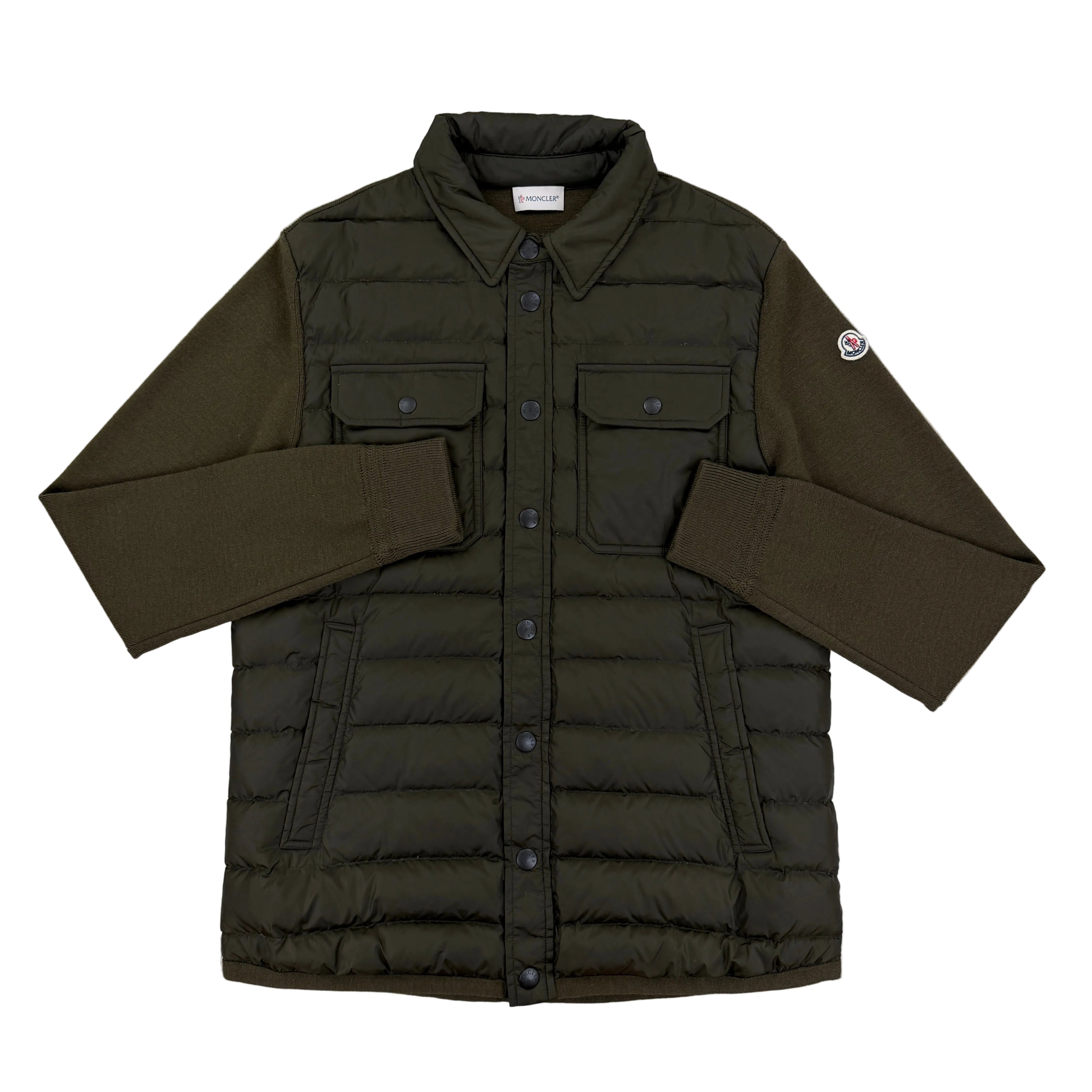 Moncler Men’s Olive Button Up Cardigan - Large Slim