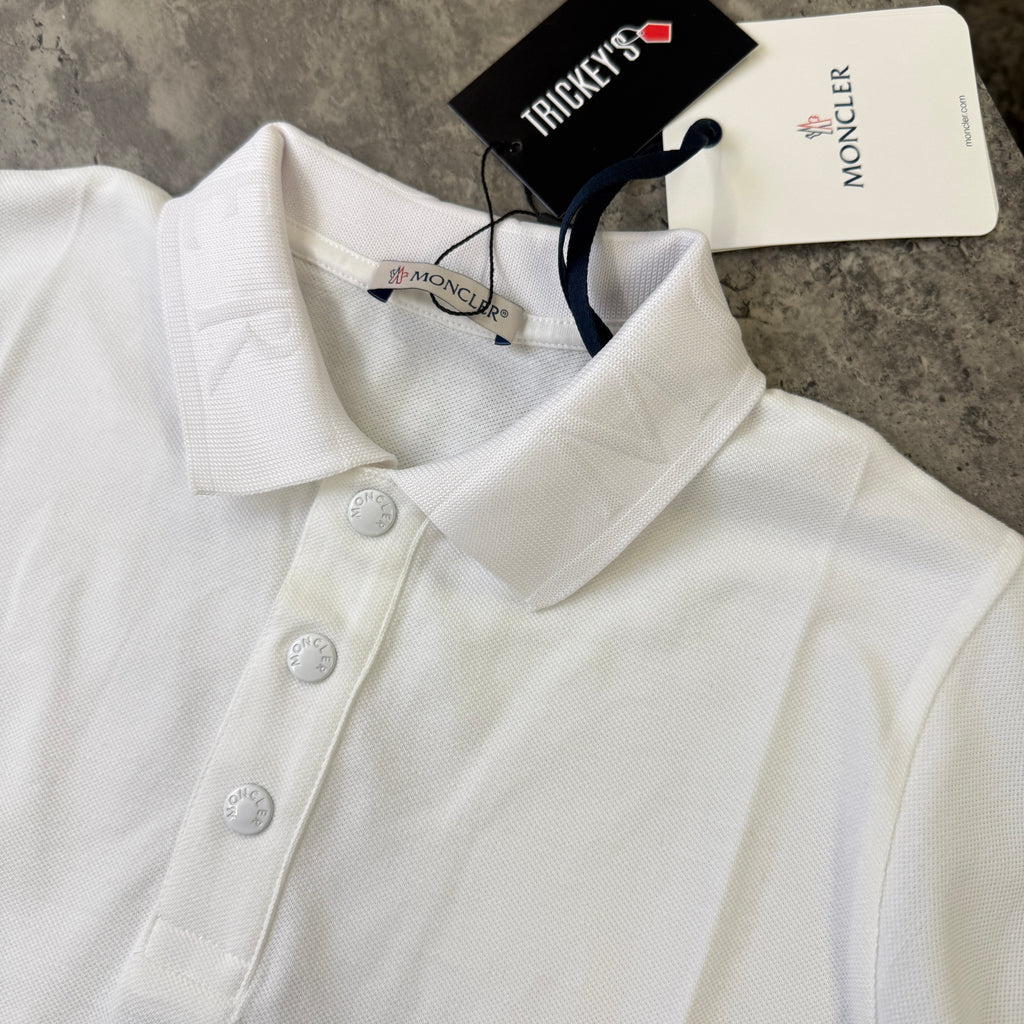 Moncler Boys White Polo Shirt