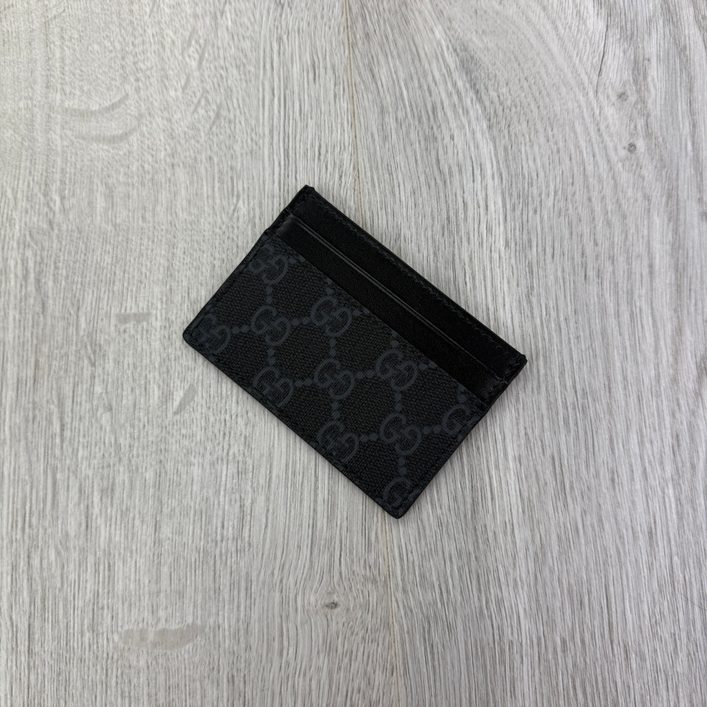Gucci GG Interlocking Black Canvas Card Holder