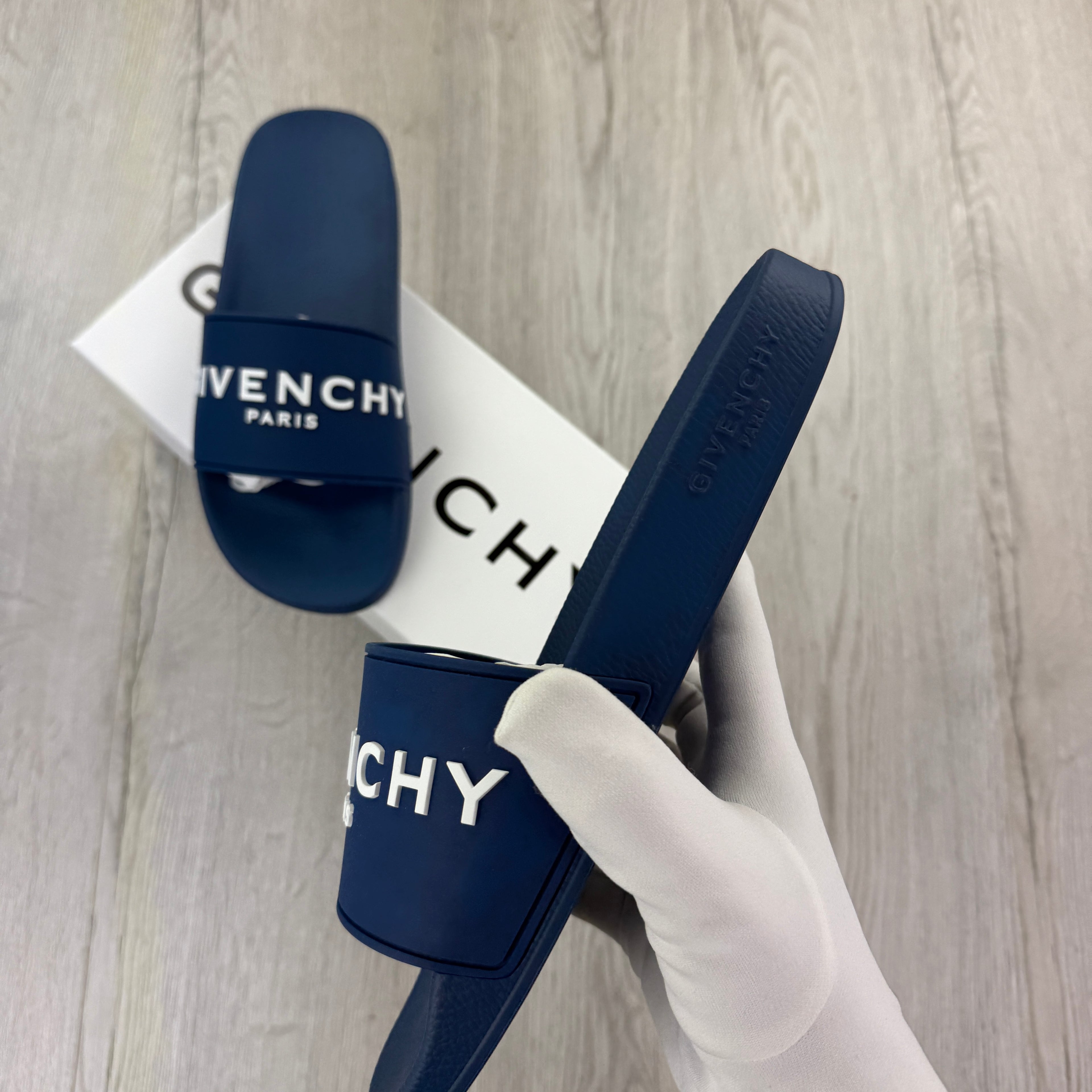 Givenchy Men’s Deep Blue Sliders