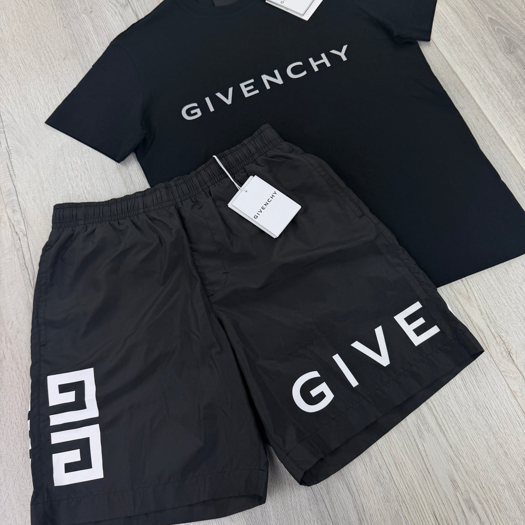 Givenchy Men’s Black T-shirt & Swim Short Set