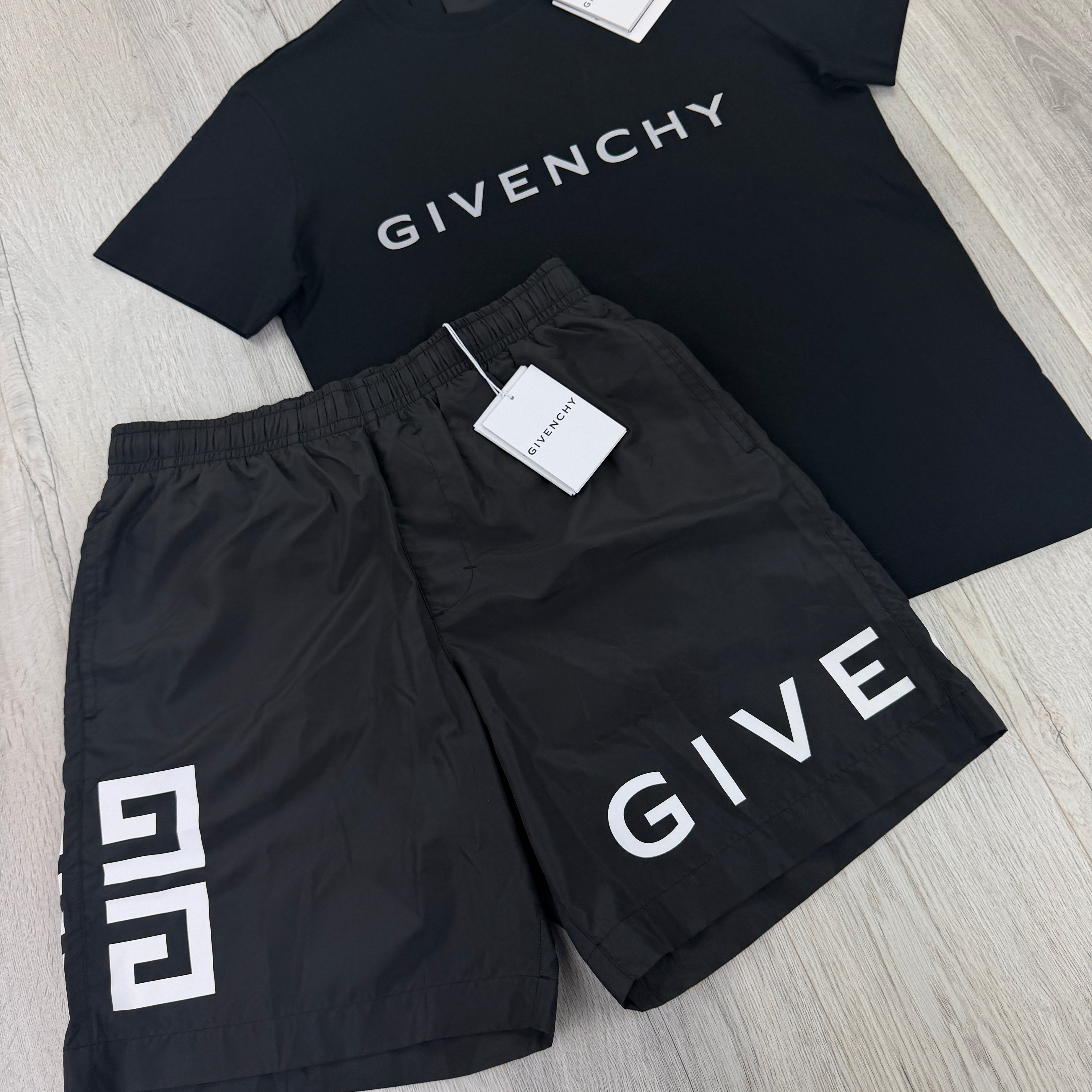 Givenchy Men’s Black T-shirt & Swim Short Set