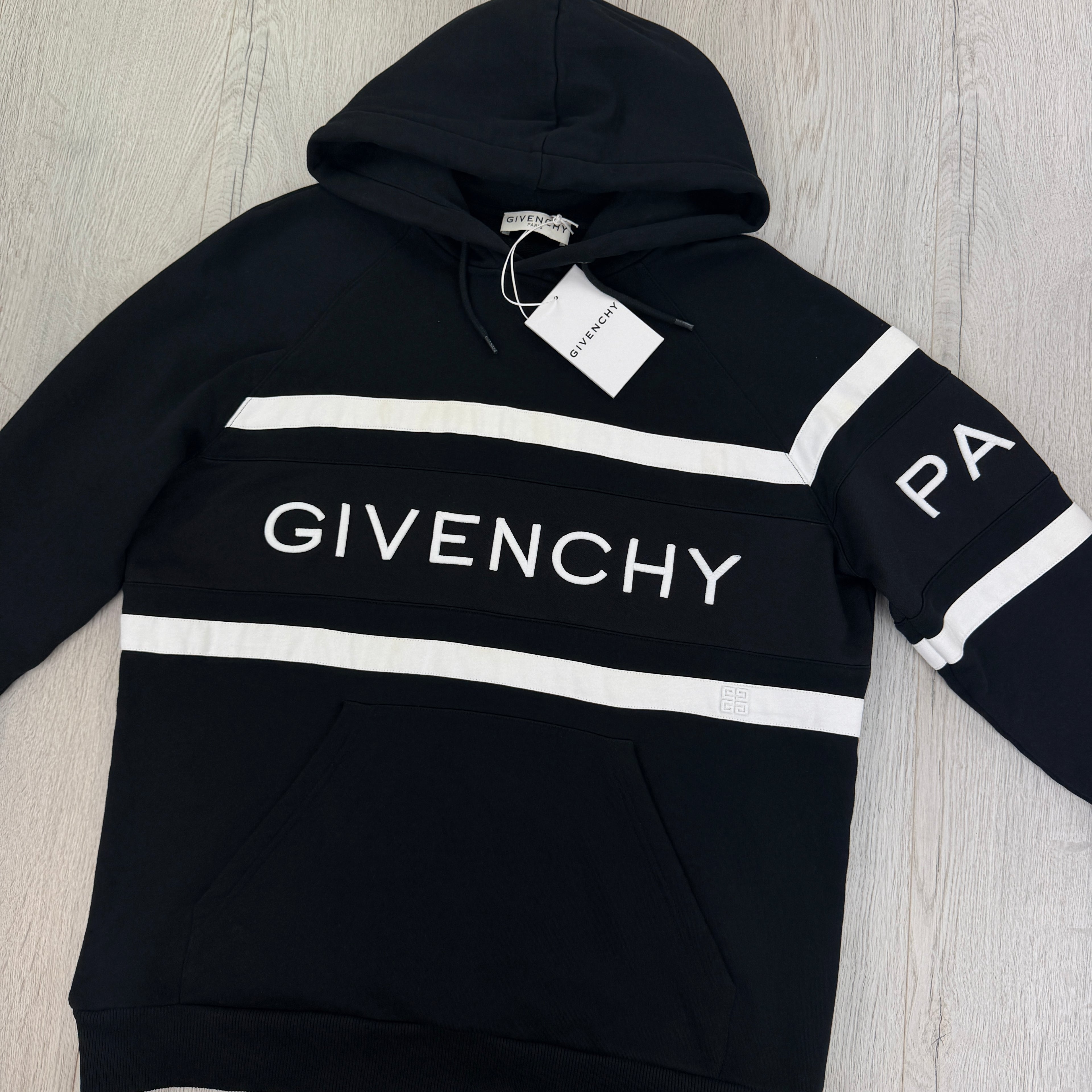 Givenchy Men’s Black Pullover Hoodie Embroidered Logo
