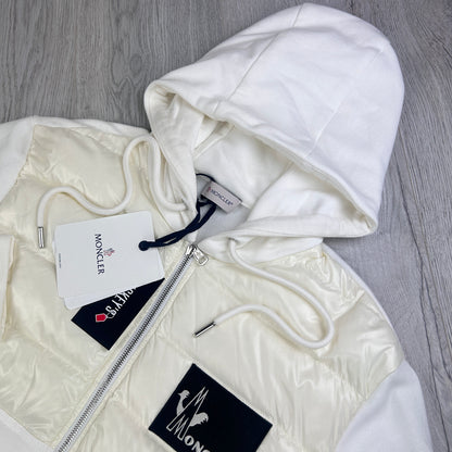 Moncler Men’s Zip-up White  Padded Modella Maglia Cardigan - XXL