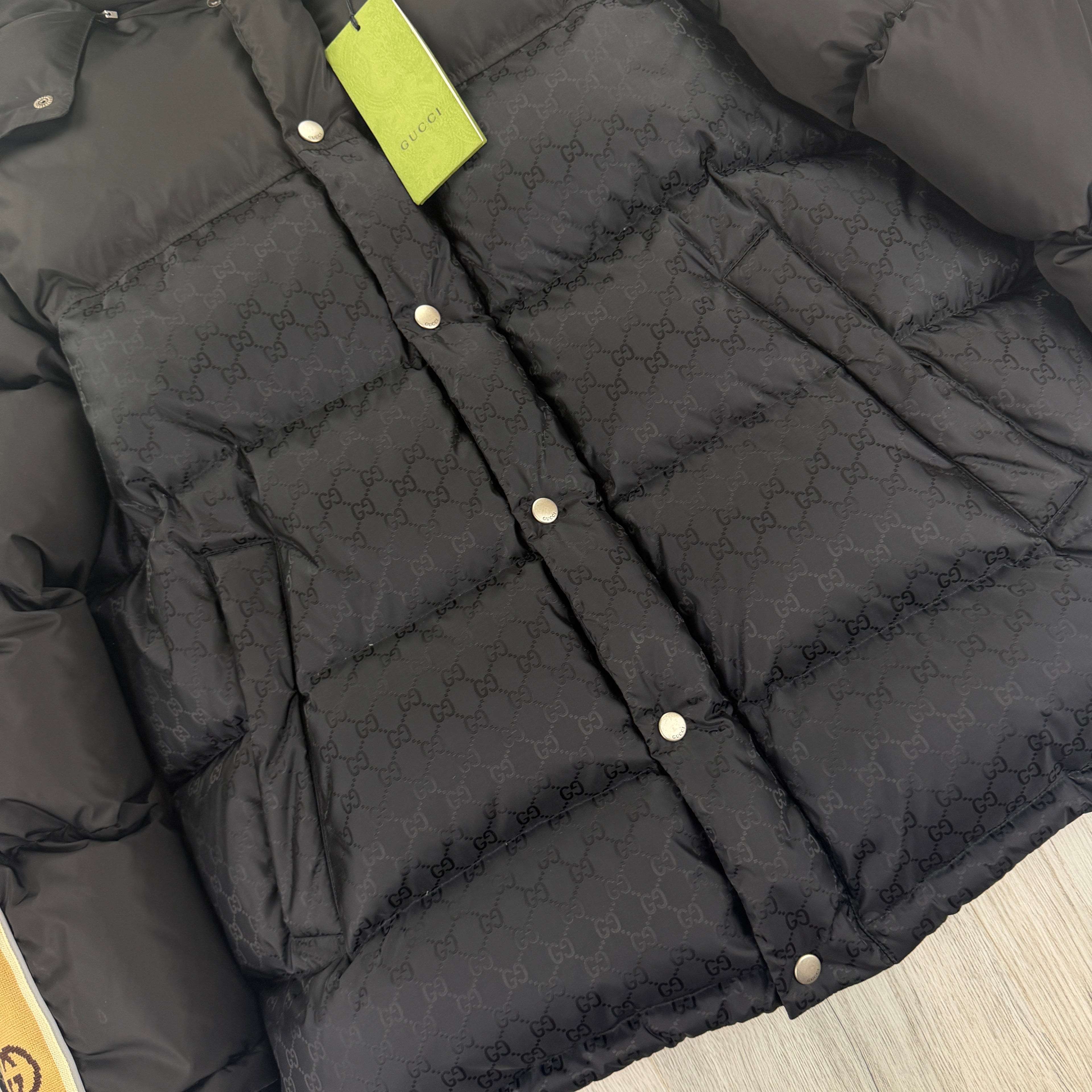 Gucci Men’s GG Jacquard Nylon Padded Down Jacket - Size 48 (M/L)