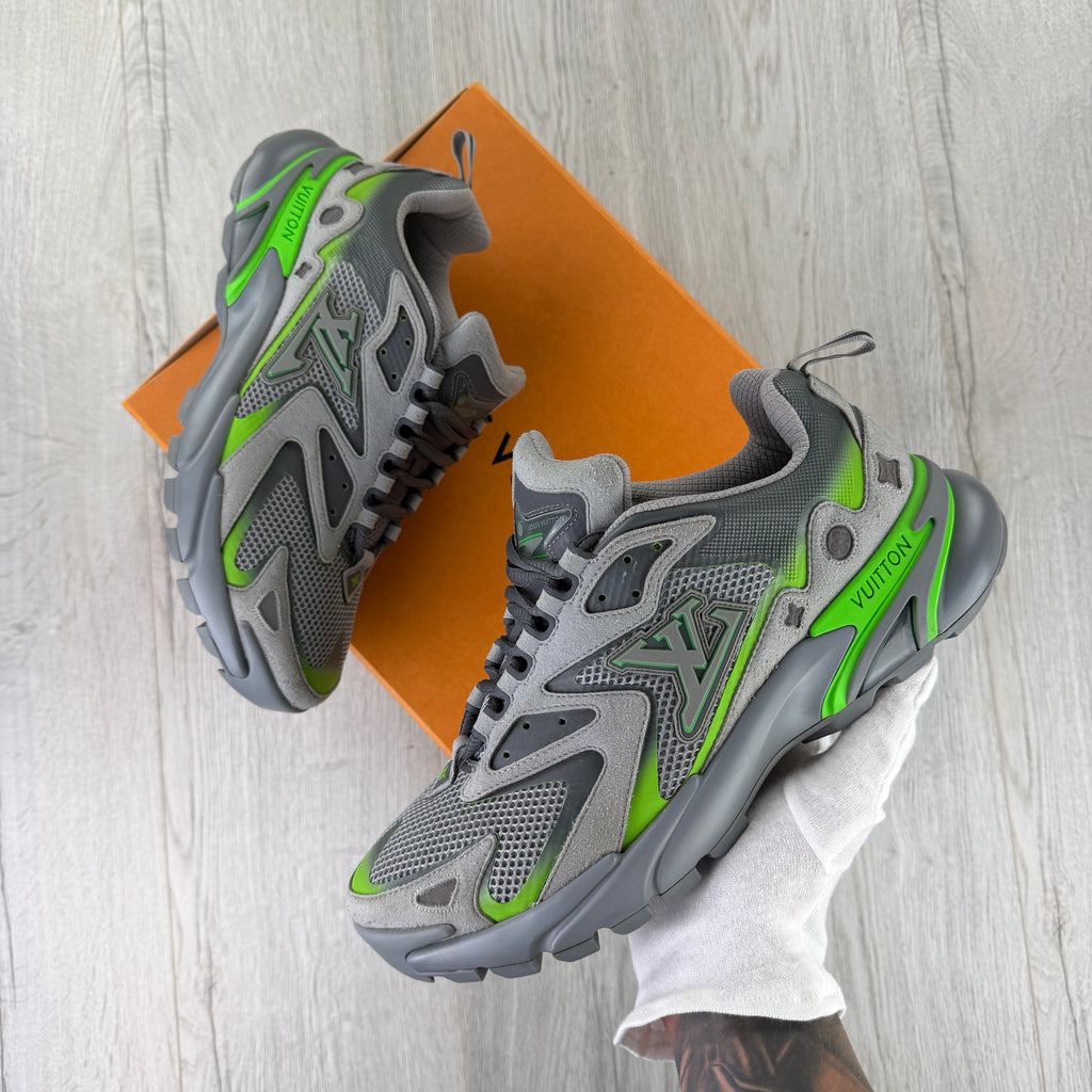 Louis Vuitton Men’s Grey/Green Tactical Trainers - Uk 8.5