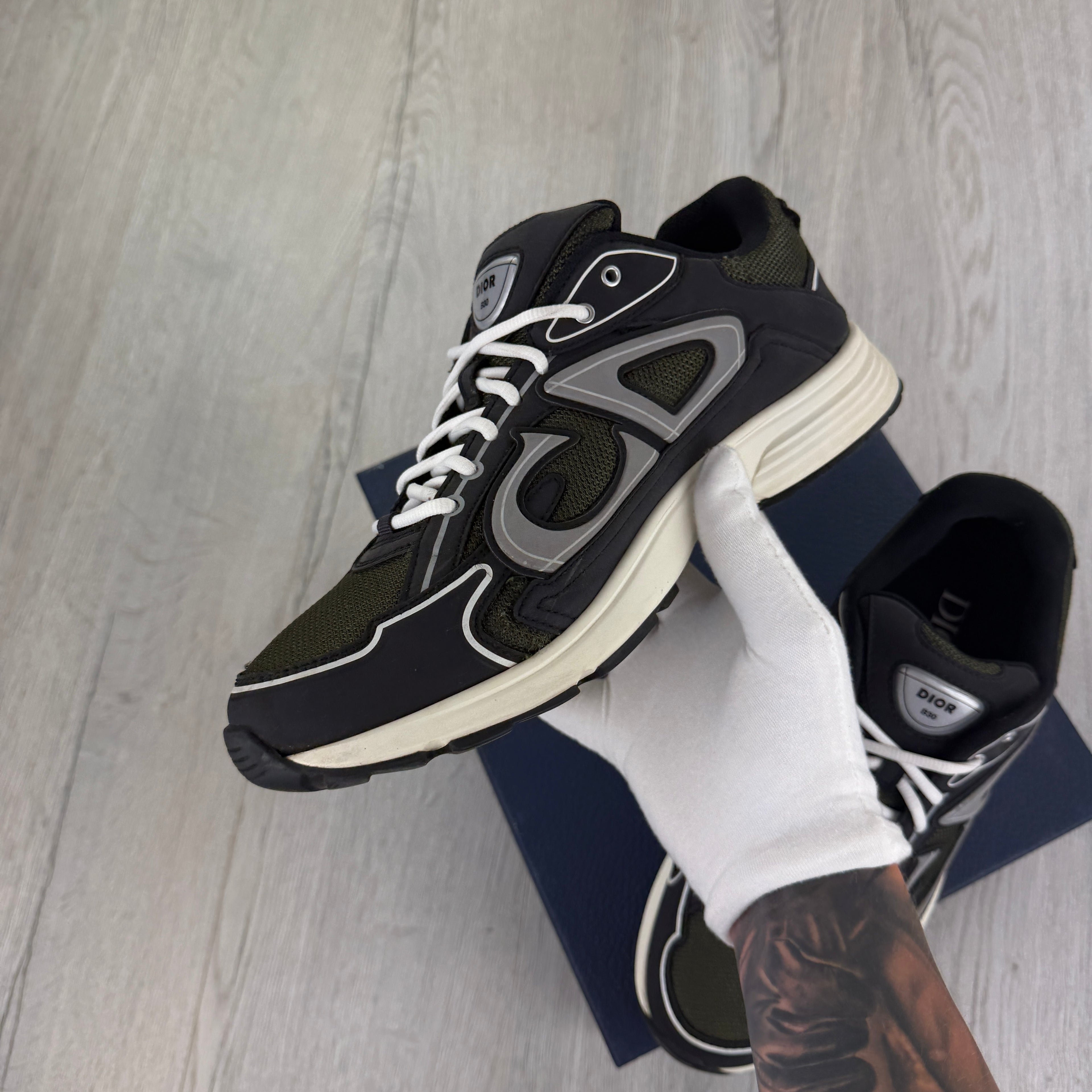 Dior B30 Men’s Khaki CD Mesh Trainers - 45 (Fit Uk 11)