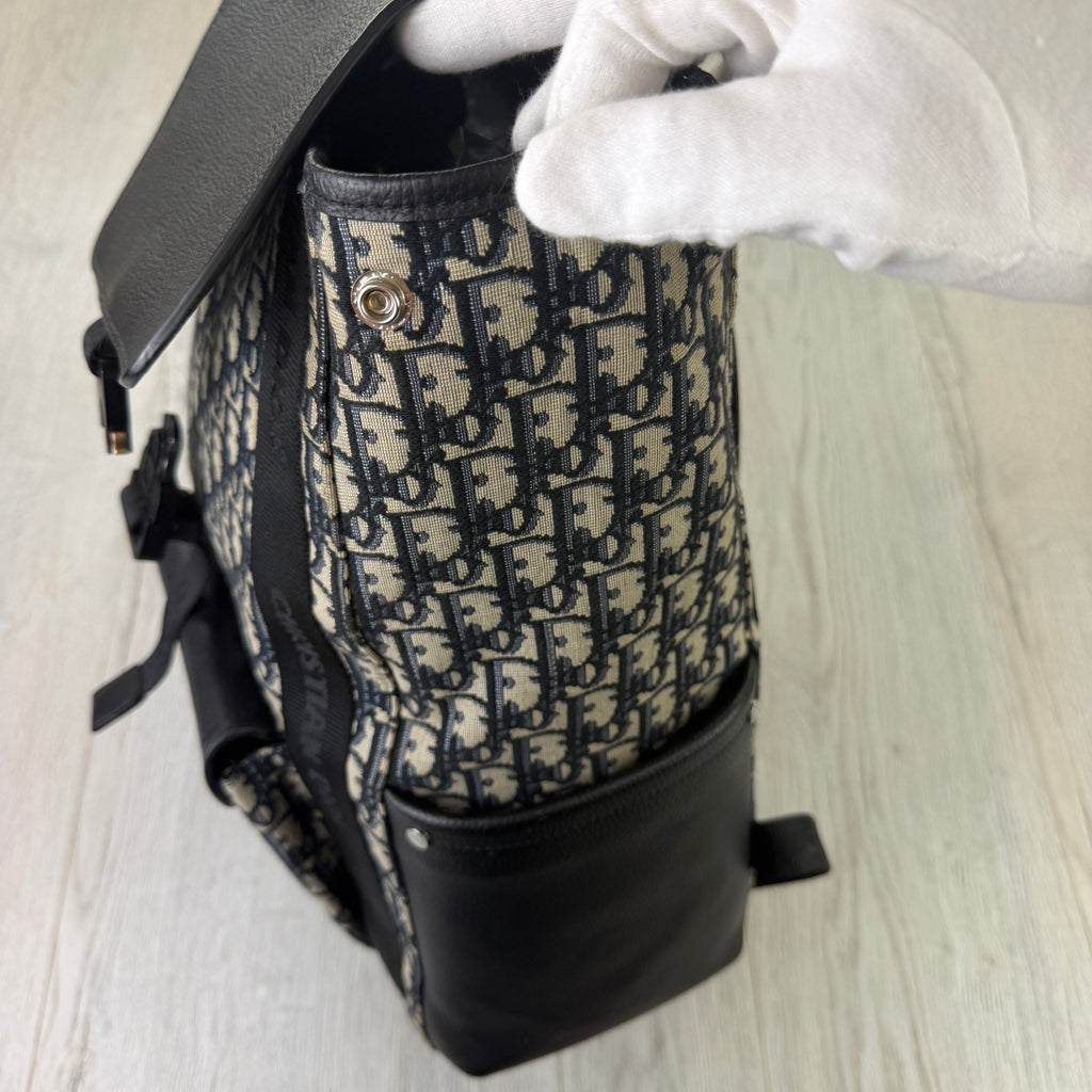 Dior Men’s Oblique Jacquard Saddle Backpack With Flap
