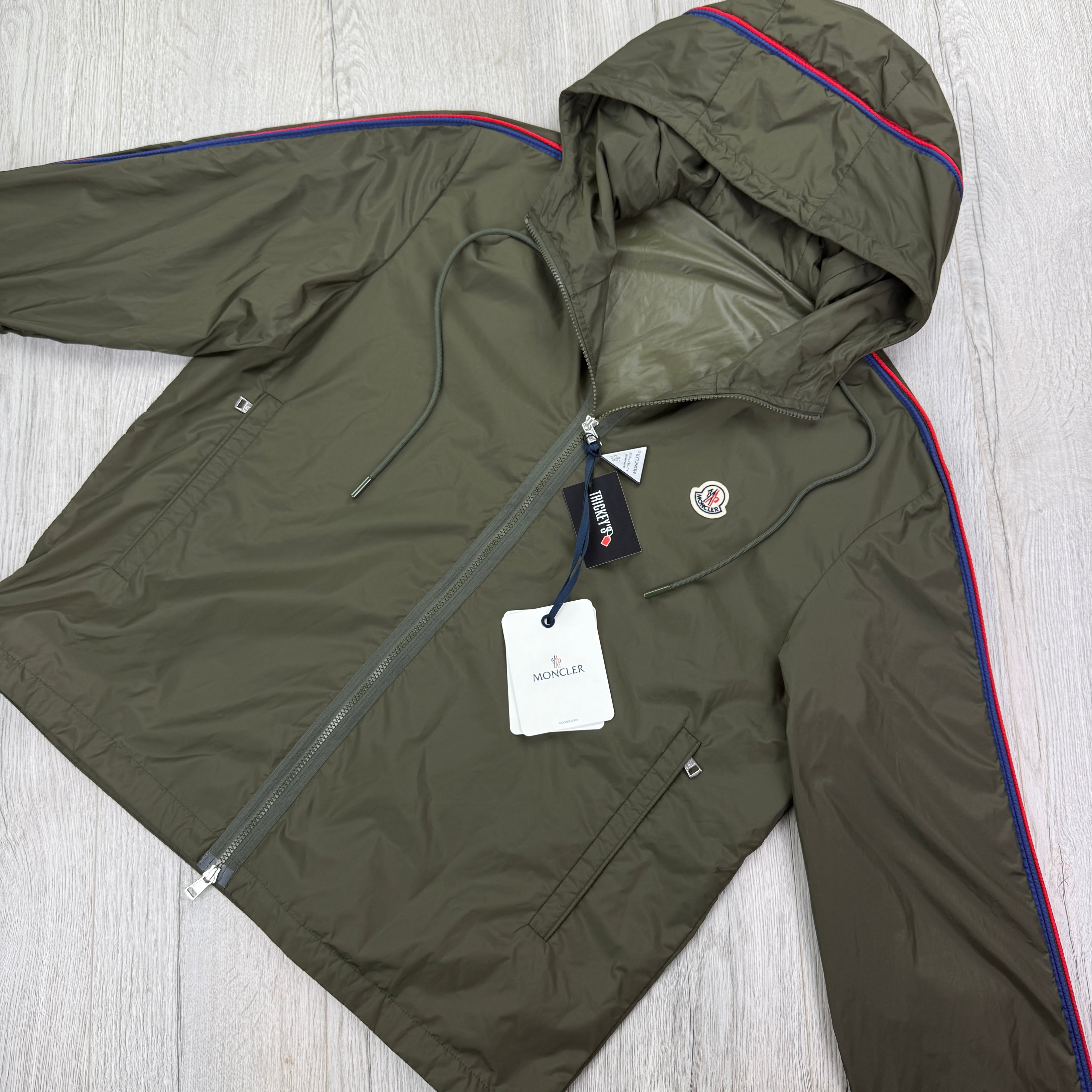 Moncler Men’s Hattab Khaki Zip-up Windbreaker Jacket - Size 5