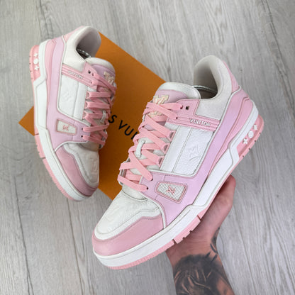 Louis Vuitton Men’s White & Pink Trainers - Uk 10 (Fit 11)