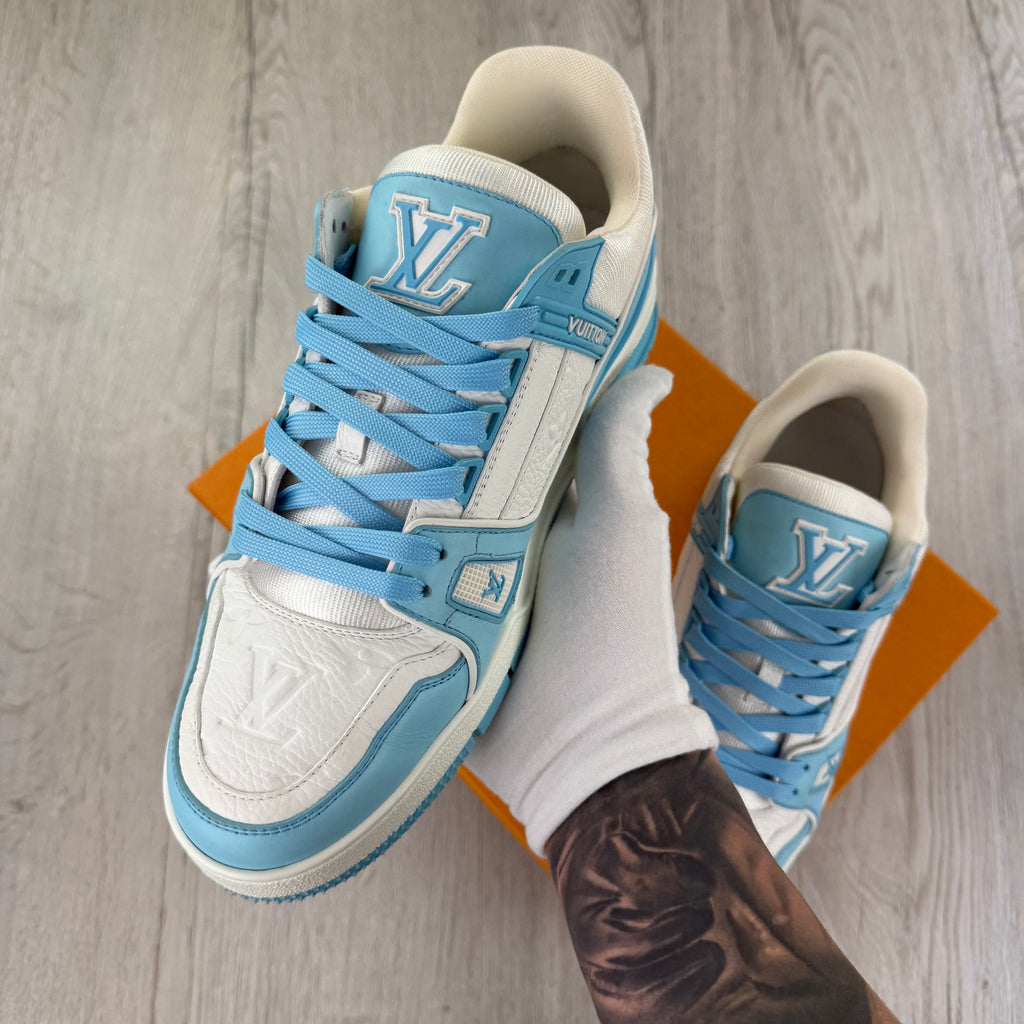 Louis Vuitton Men’s Blue & White Low Trainers - Uk 7 (Fit 7.5)