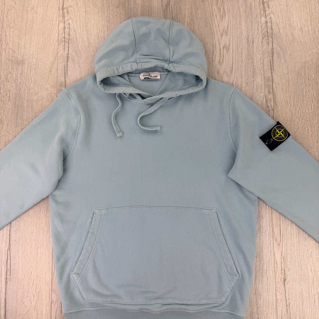 Stone Island Men’s Baby Blue Pullover Hoodie - Large