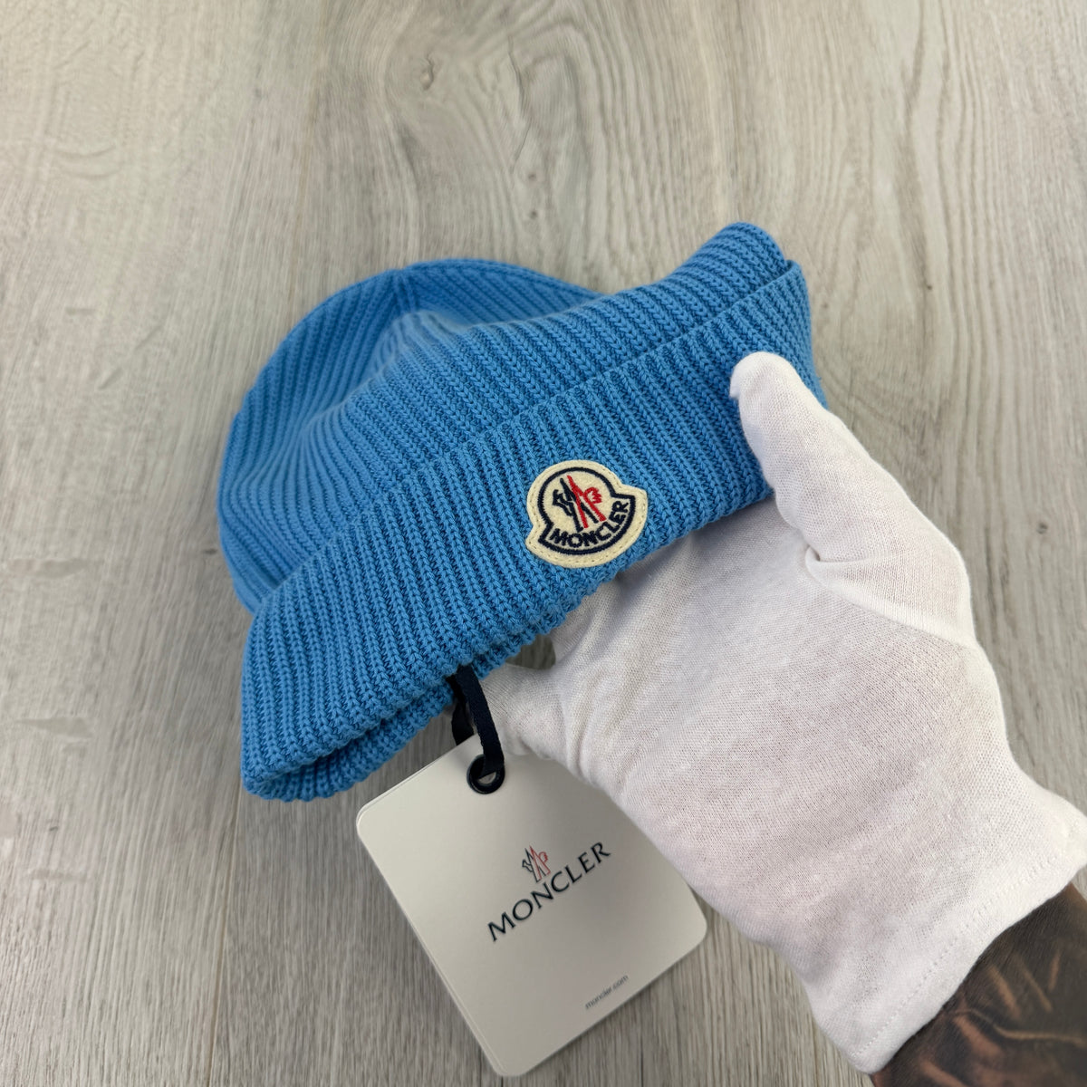 Moncler Men’s Blue Wool Beanie