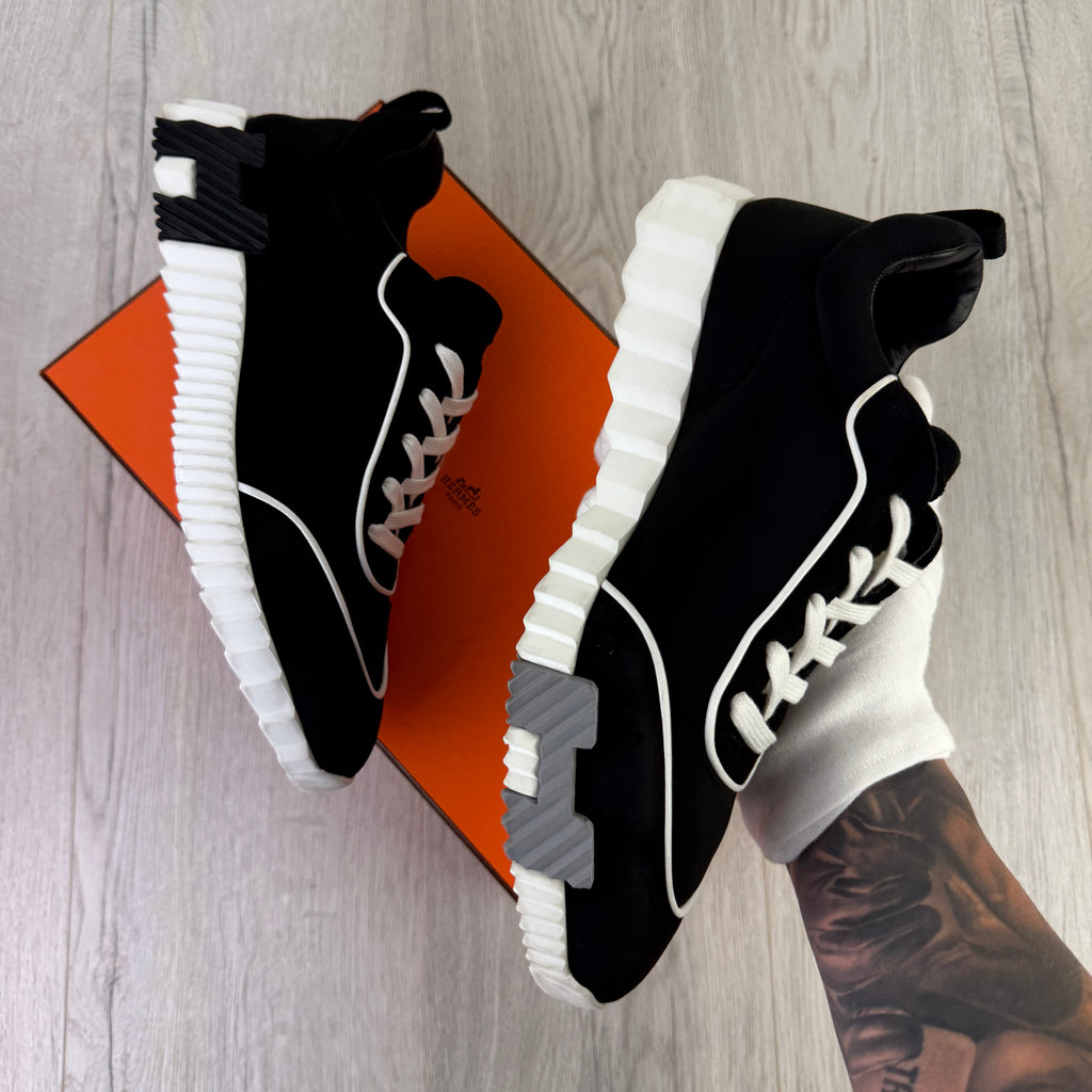 Hermes Men’s Black & White Bouncing Sneakers - 42 (Uk 8)
