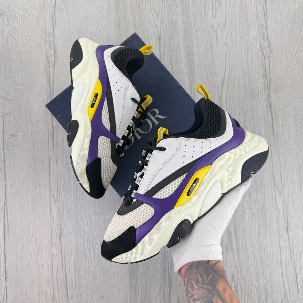 Dior B22 Men’s Purple Yellow White Runners - 45 (Fit Uk 10)