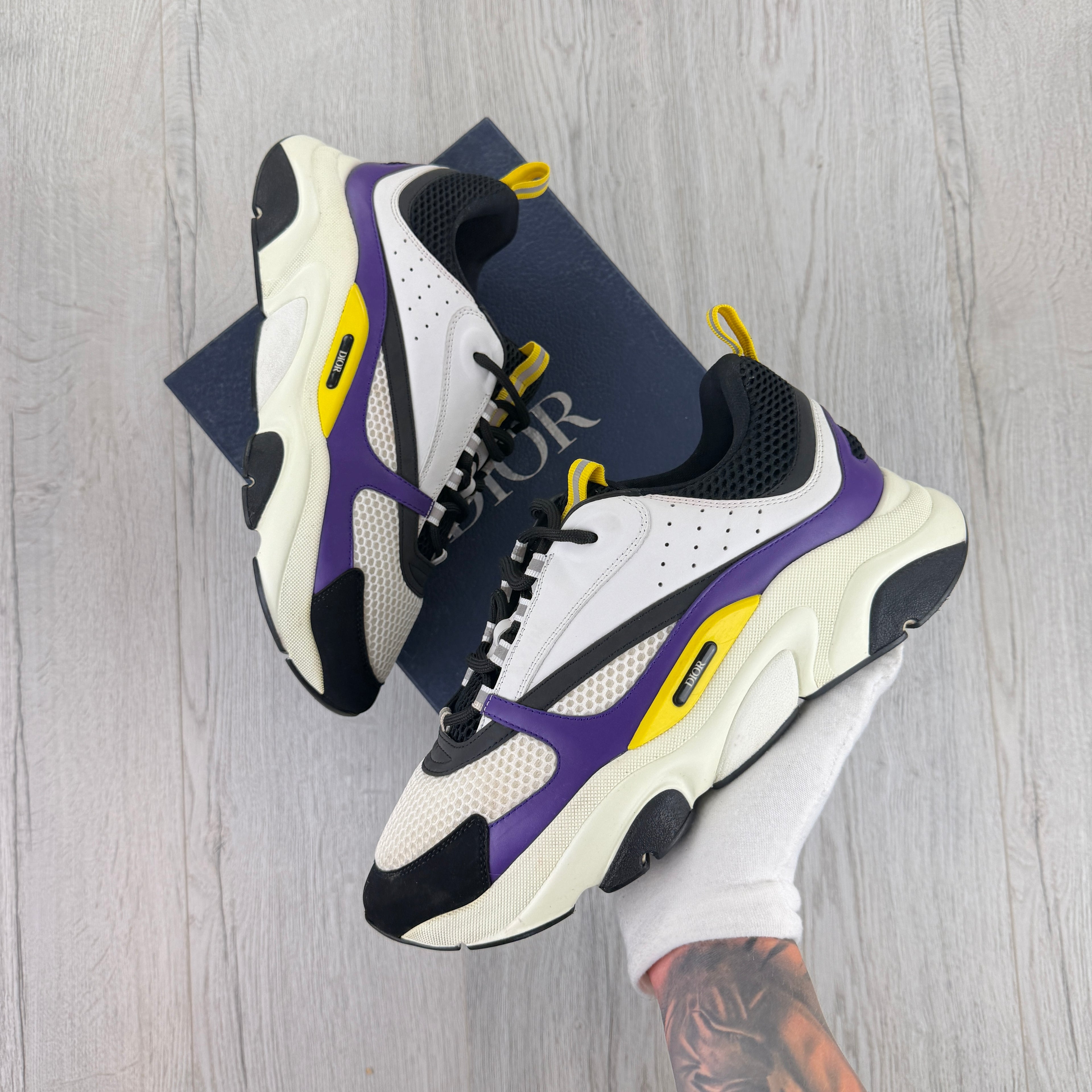 Dior B22 Men’s Purple Yellow White Runners - 45 (Fit Uk 10)