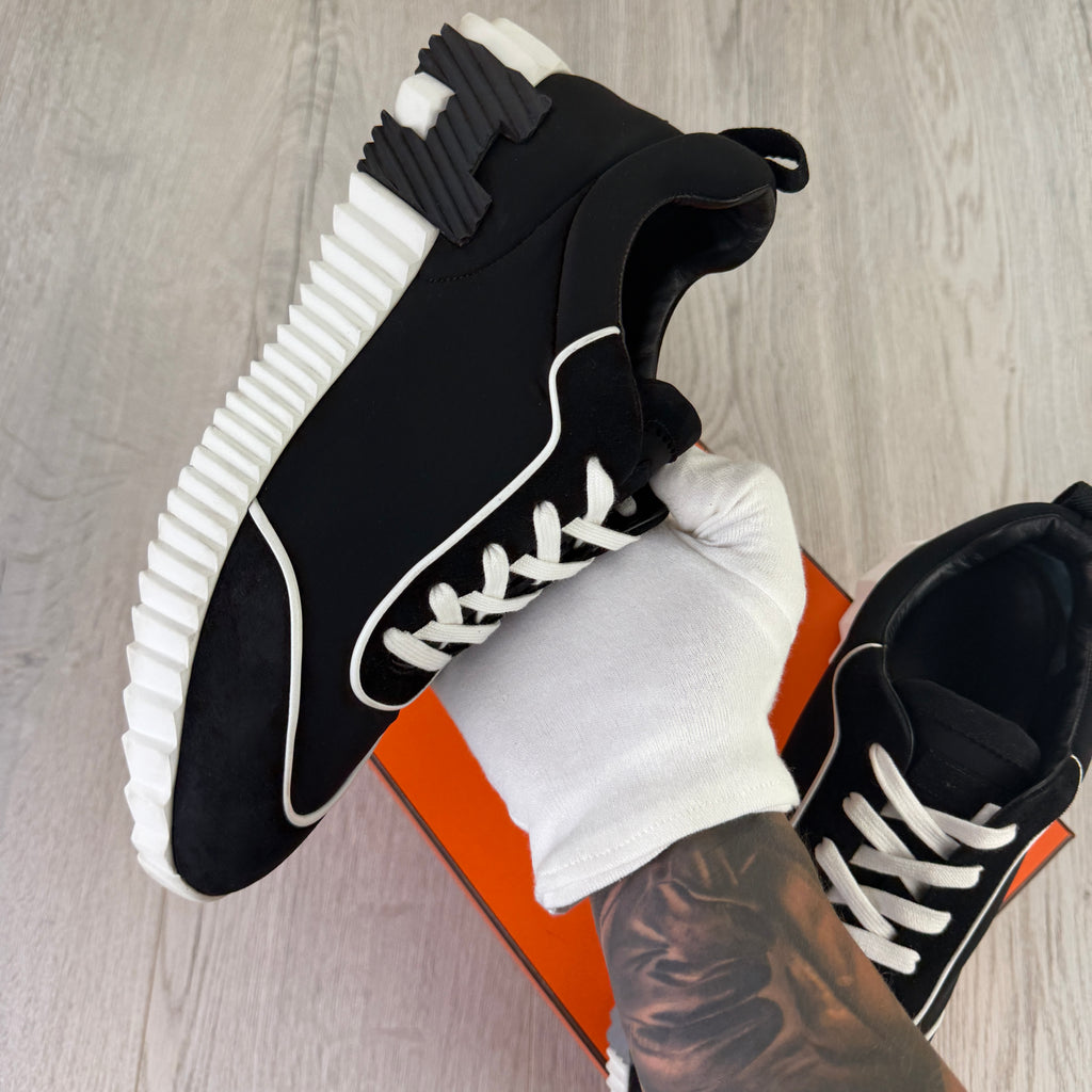Hermes Men’s Black & White Bouncing Sneakers - 42 (Uk 8)