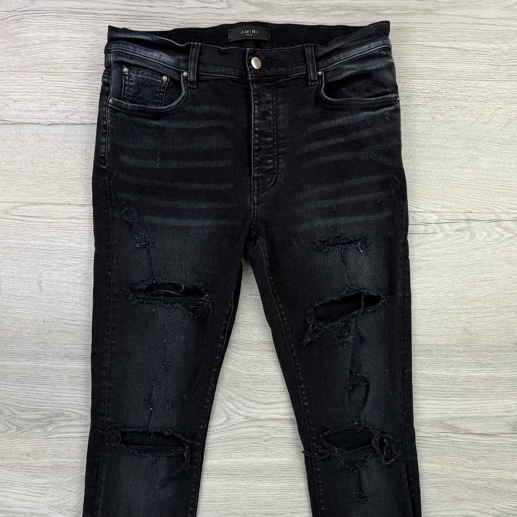 Amiri Men’s Black Ripped Distressed Jeans - Uk 32
