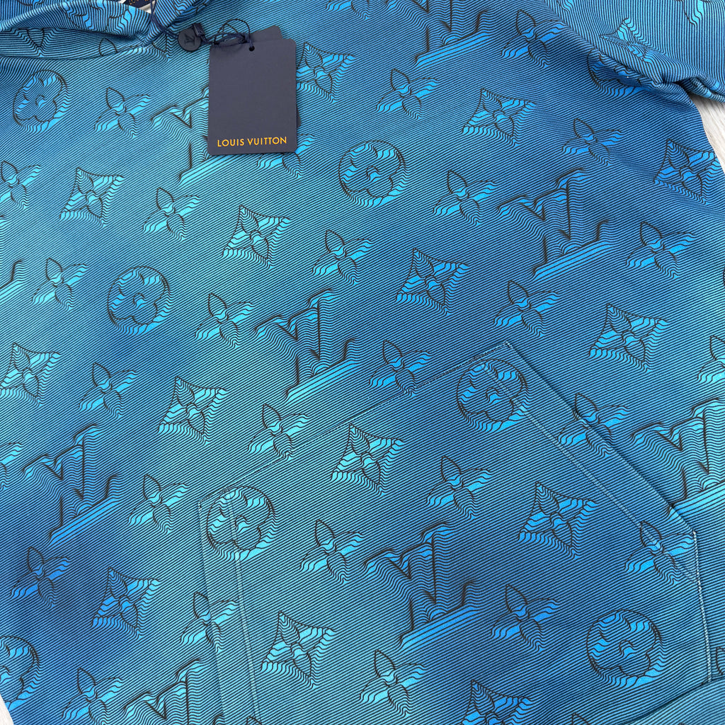 Louis Vuitton Men’s Blue 3D Illusion 2054 Pullover Hoodie