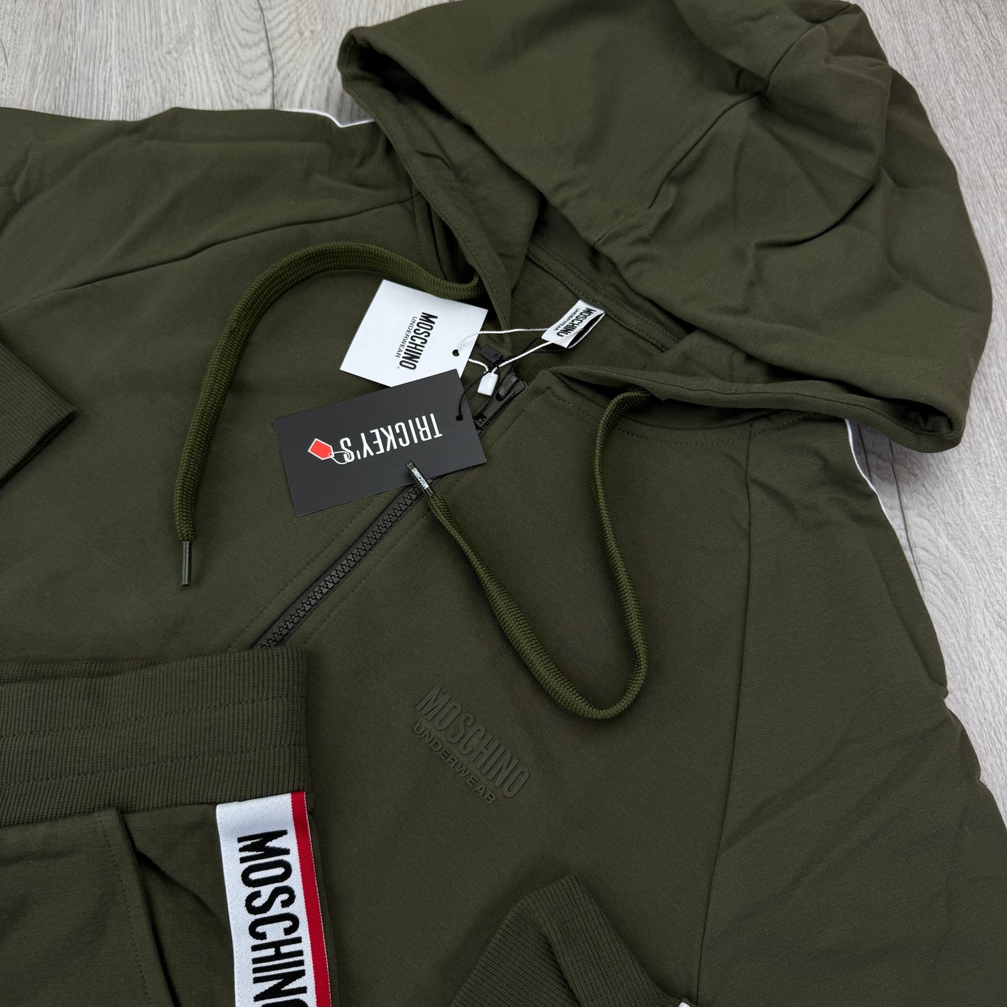 Moschino Men’s Khaki Green Full Zip-up Tracksuit