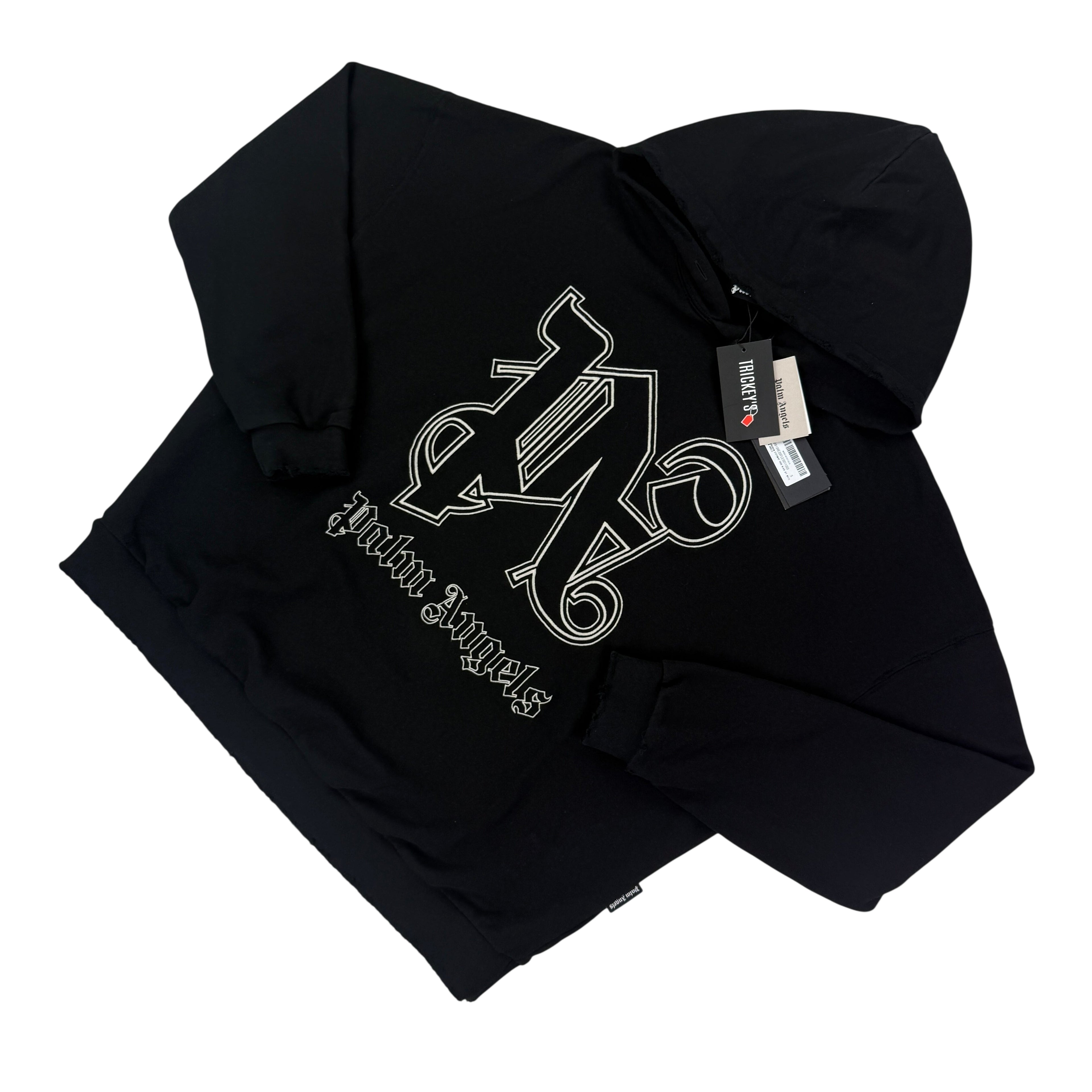 Palm Angels Men’s Black PA Monogram Logo Hoodie - Small