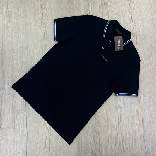 Prada Men’s Navy Black Badge Polo - Large Slim