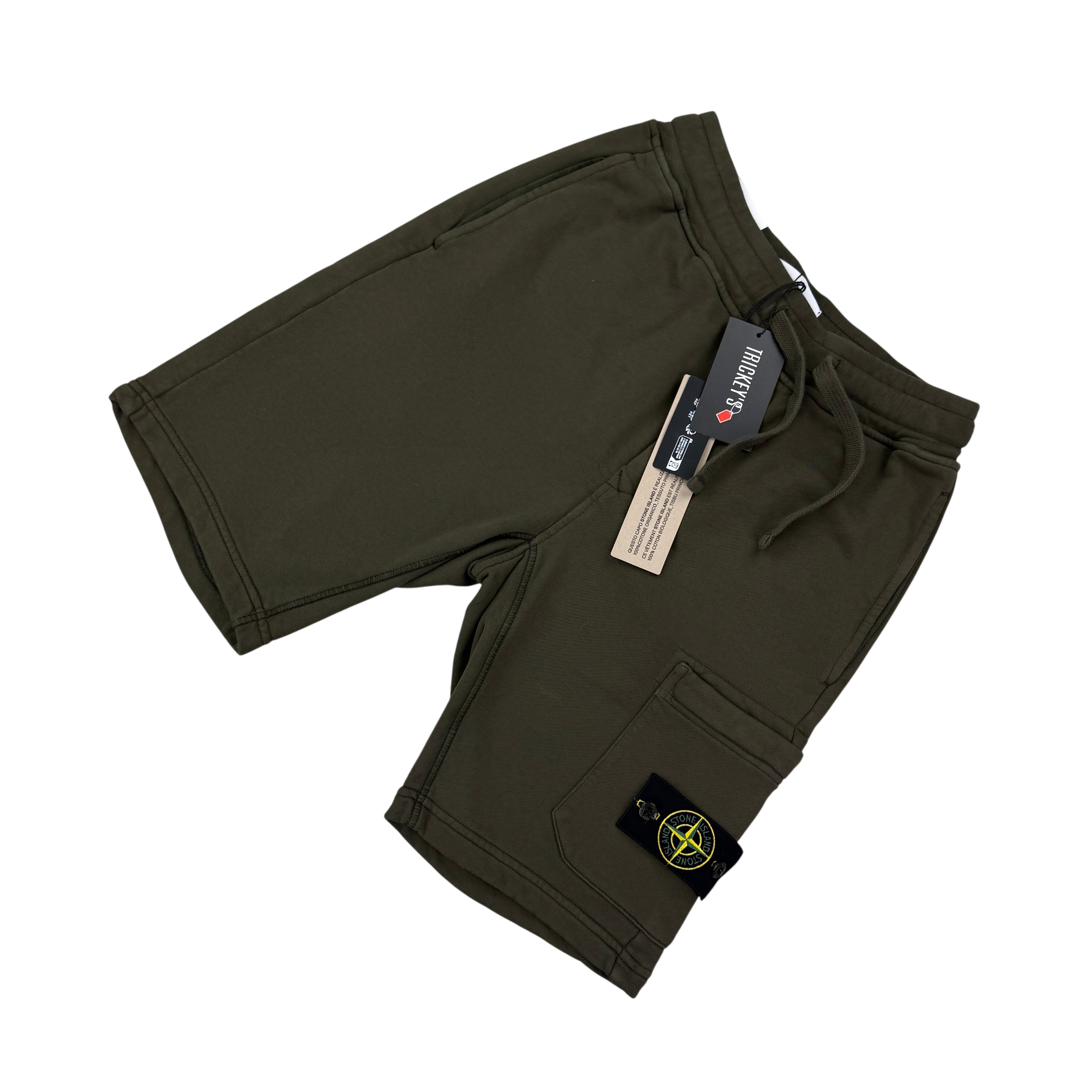 Stone Island Men’s Khaki Green Jersey Shorts