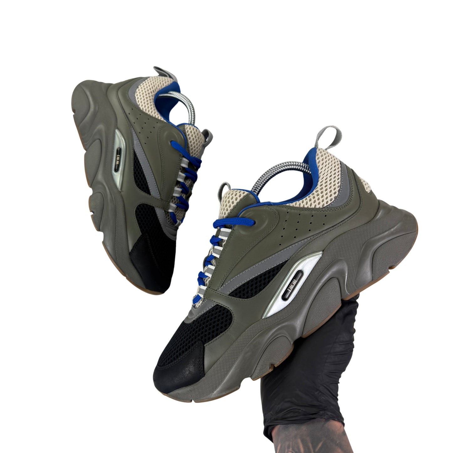 Dior B22 Men’s Khaki & Blue Trainers - 41 (Fit Uk 7)