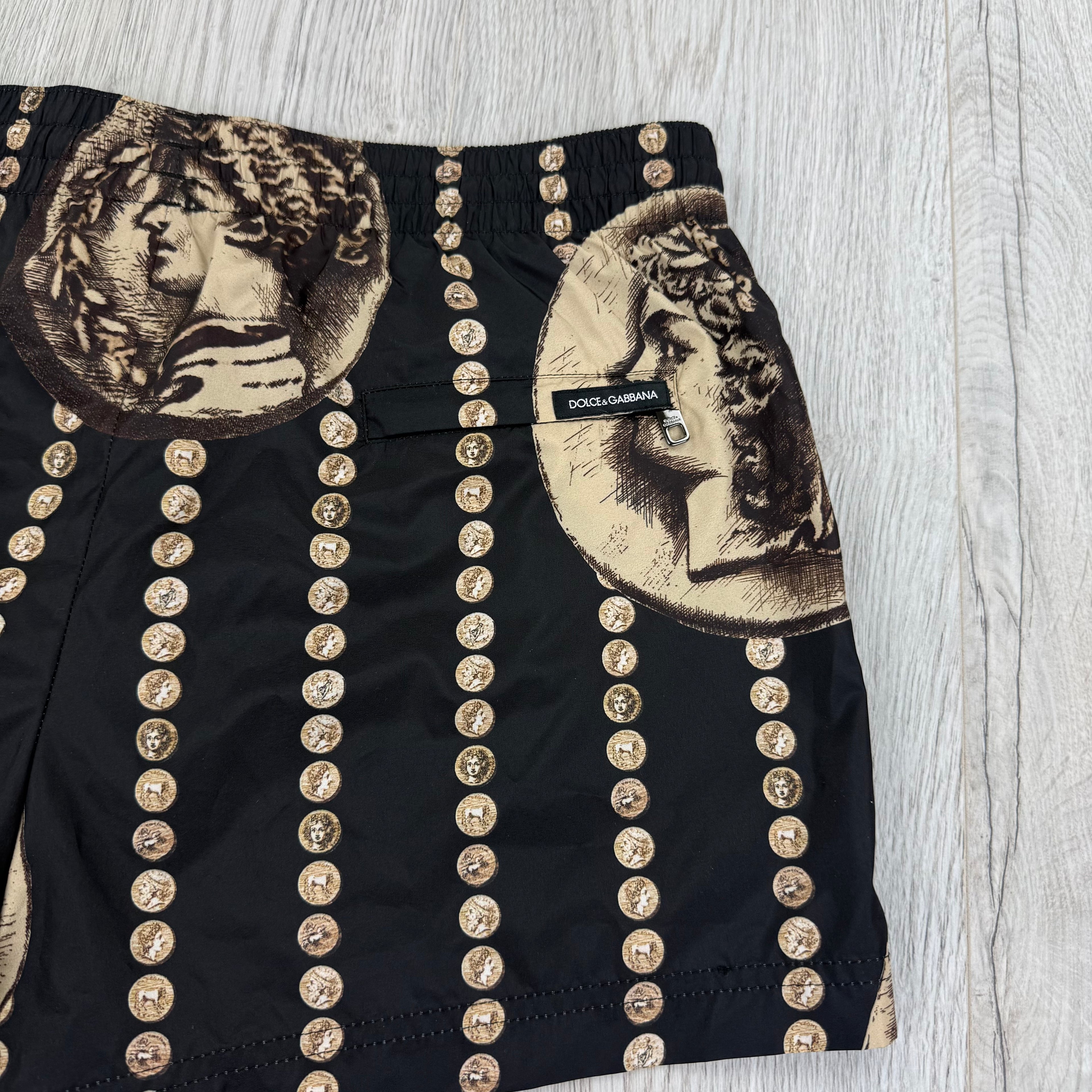 Dolce & Gabbana Men’s Black Logo Small Swim Shorts - Size 4