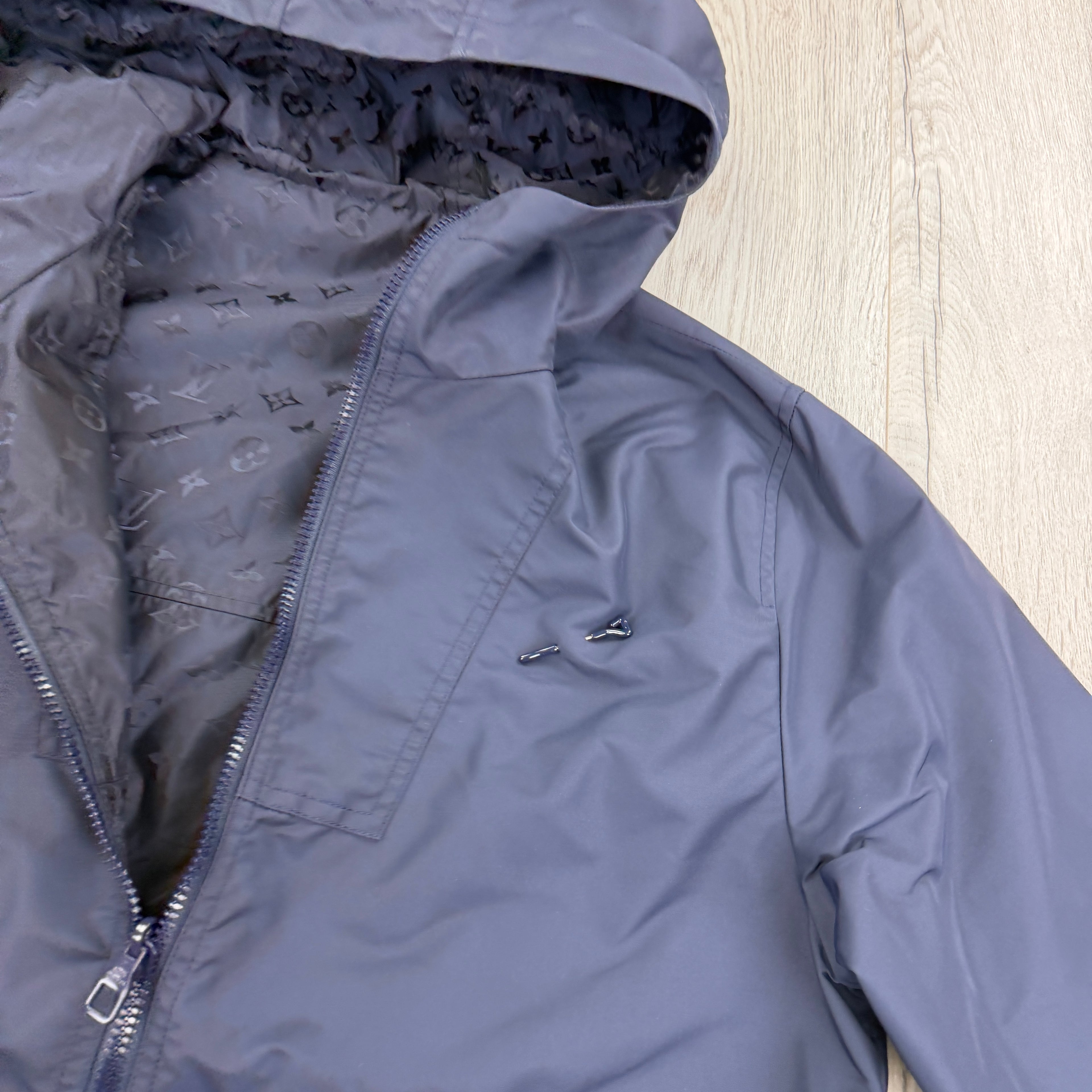Louis Vuitton Men’s Monogram Reversible Navy Windbreaker Jacket - Size 48