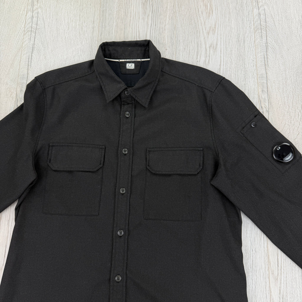 Cp Company Black Button-up Overshirt - Large
