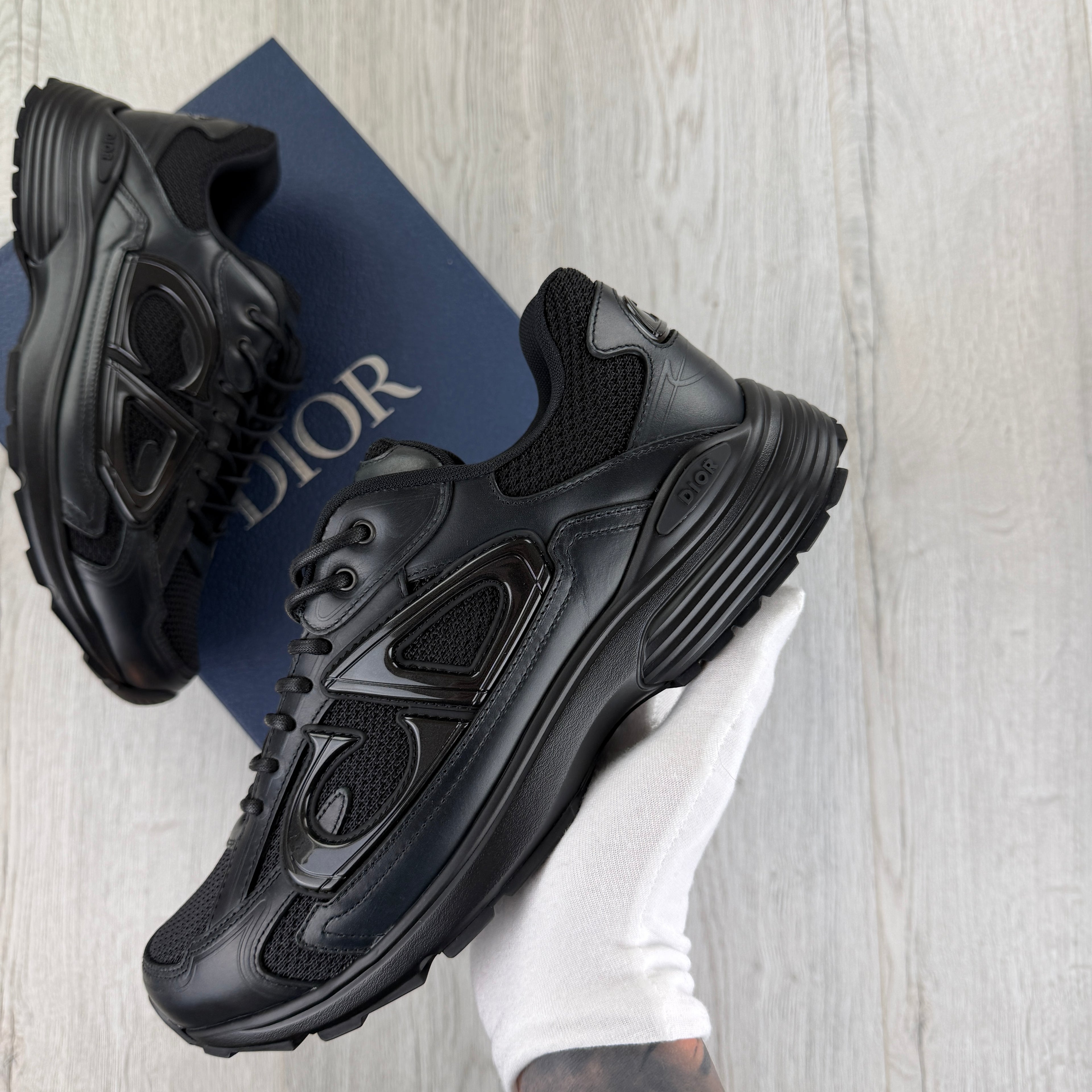 Dior B30 Men’s Triple Black Countdown Trainers - 43 (Fit Uk 9)