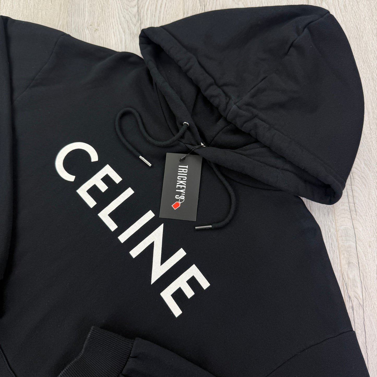 Celine Men’s Black Loose Pullover Hoodie - Medium