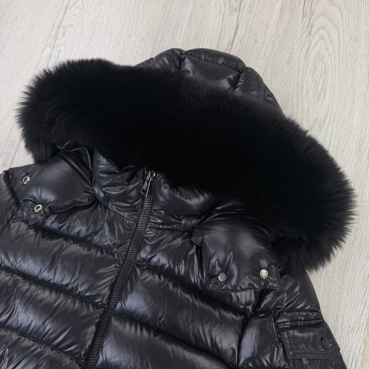 Moncler Women’s BadyFur Black Jacket With Black Fur - Size 1