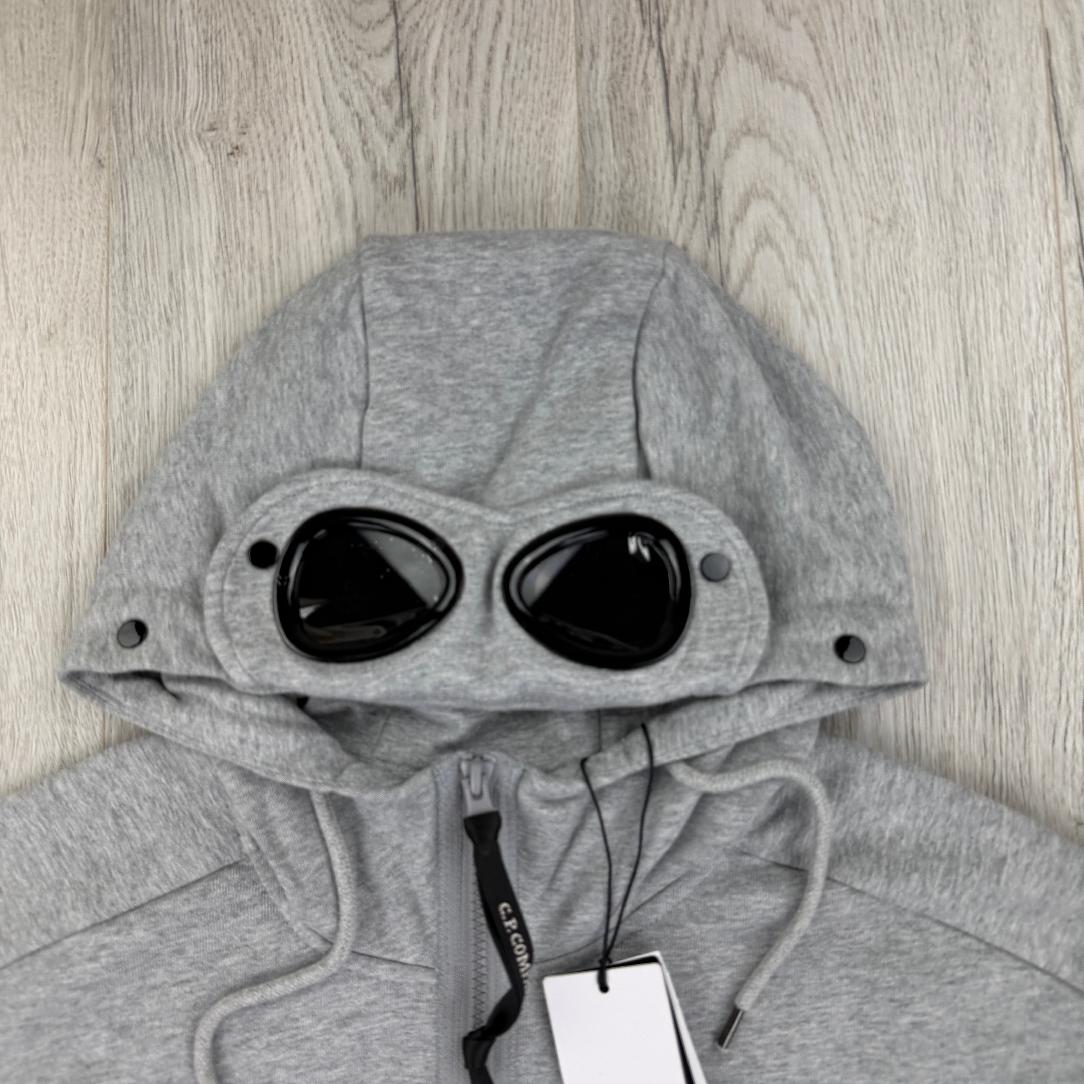 Cp Company Men's Grey Full Zip-up Googled Hoodie – Trickey.store