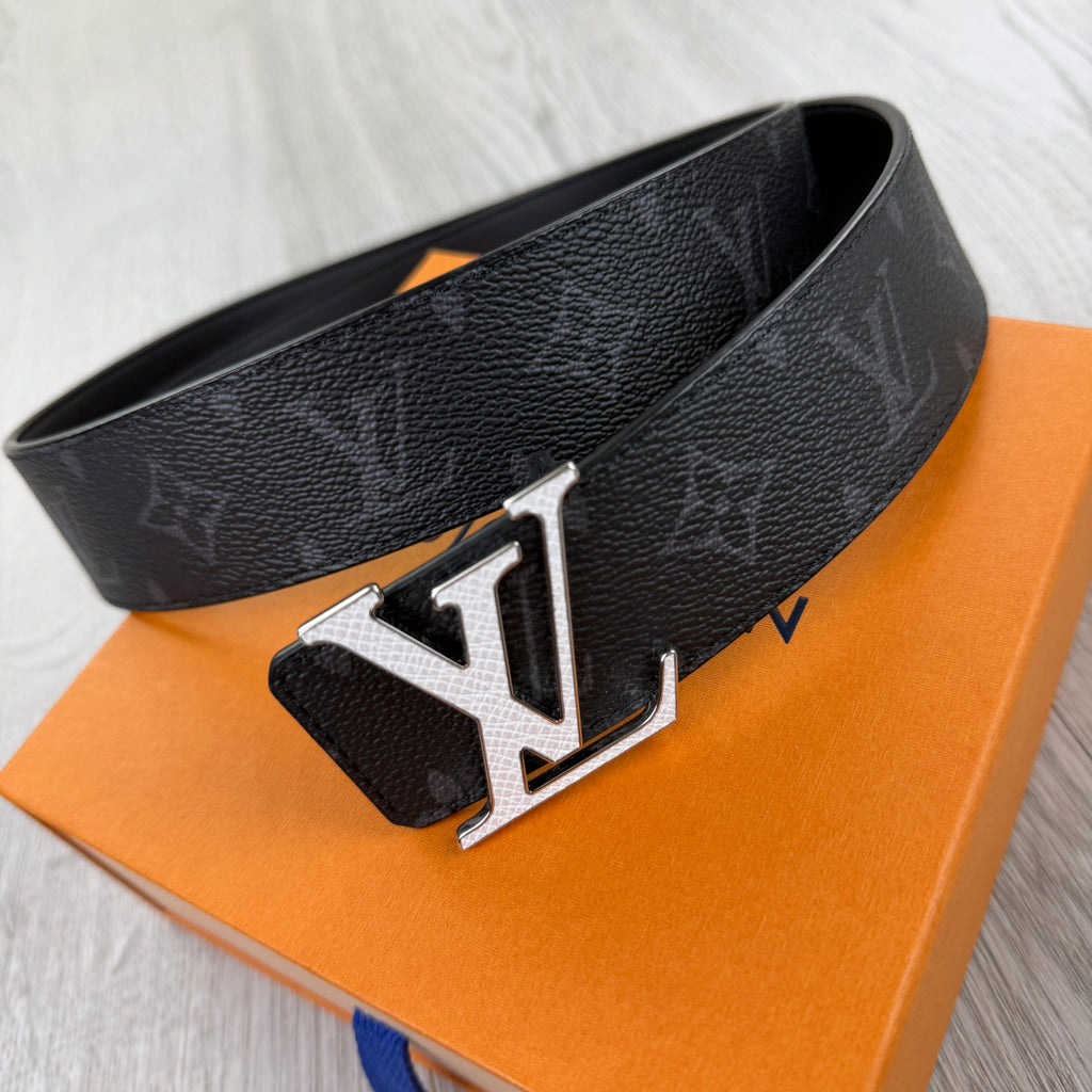 Louis Vuitton Men’s Black & White Leather Monogram Belt - 100 (Uk 30-36)