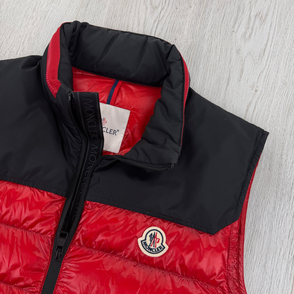 Moncler Men’s Red Dupres Down Gilet - Size 3