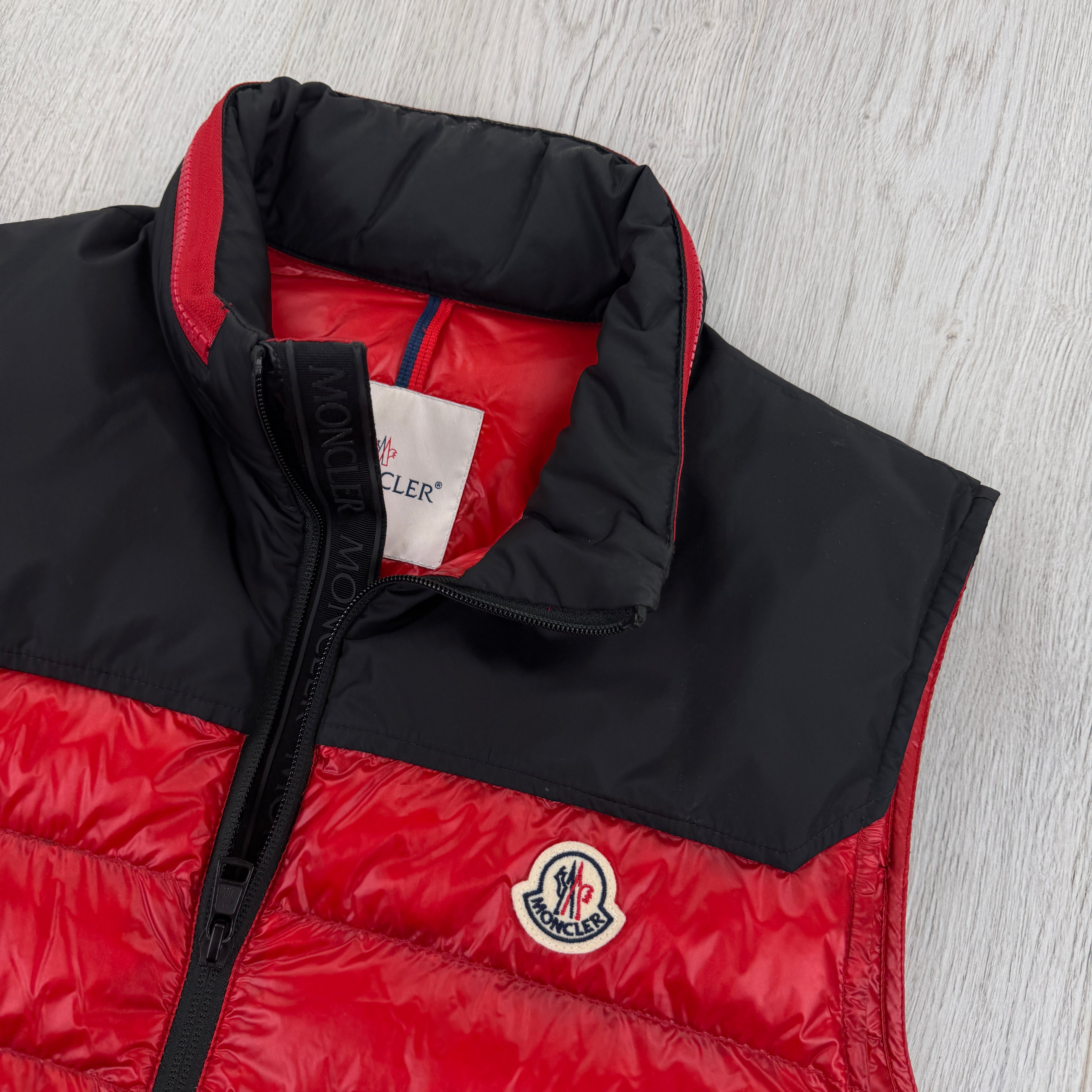 Moncler Men’s Red Dupres Down Gilet - Size 3