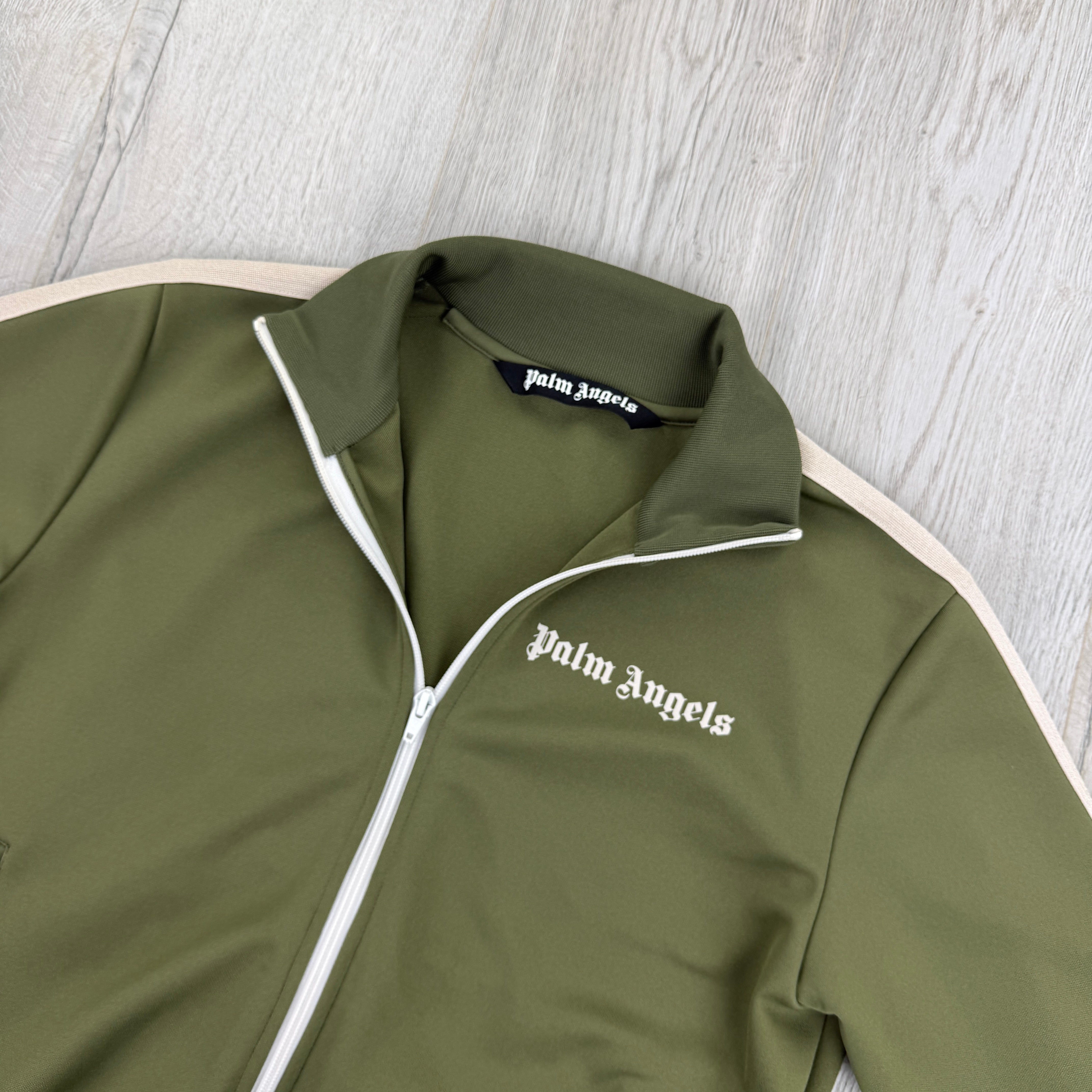 Palm Angels Men's Khaki Green Track Jacket - Medium Slim – Trickey