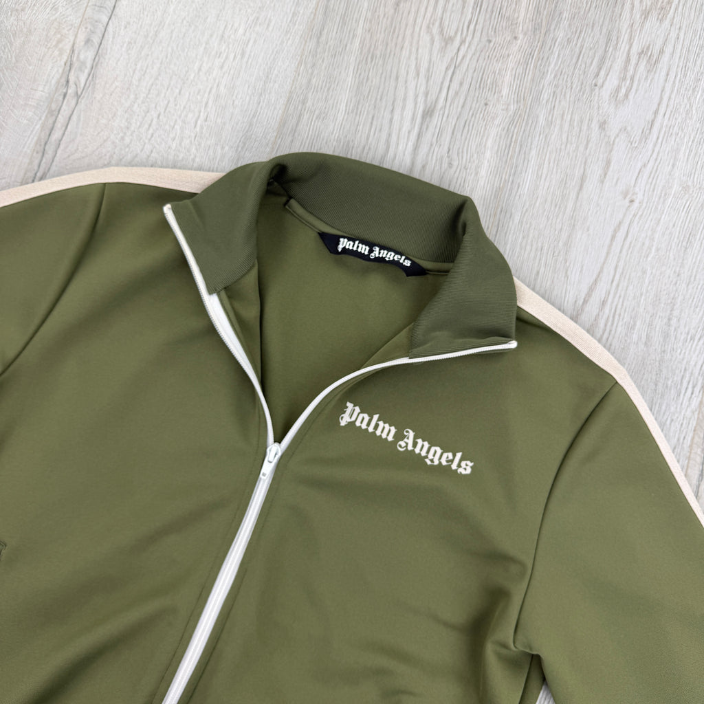 Palm Angels Men’s Khaki Green Track Jacket - Medium Slim