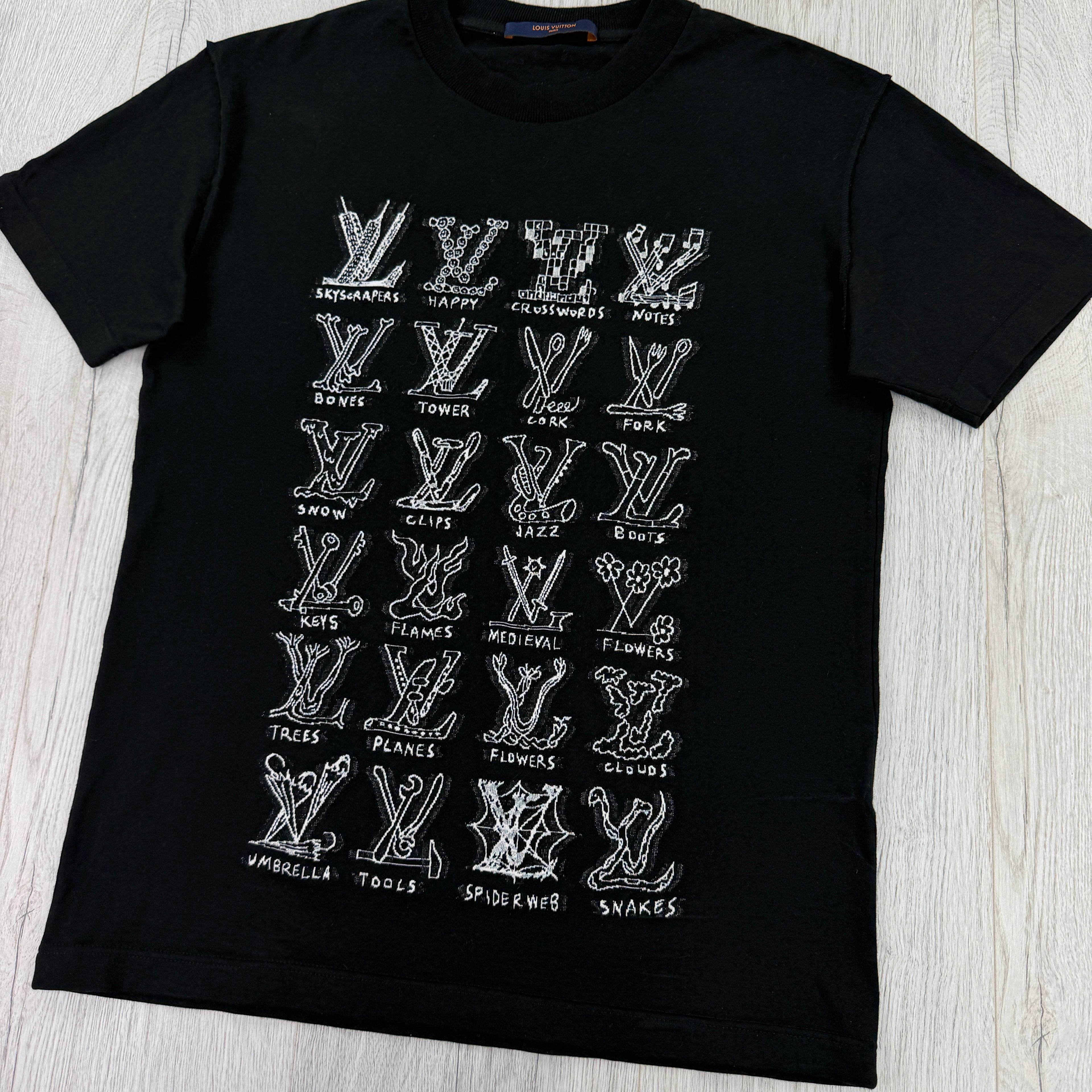 Louis Vuitton Men’s Black Cartoons Jacquared T-shirt - Small