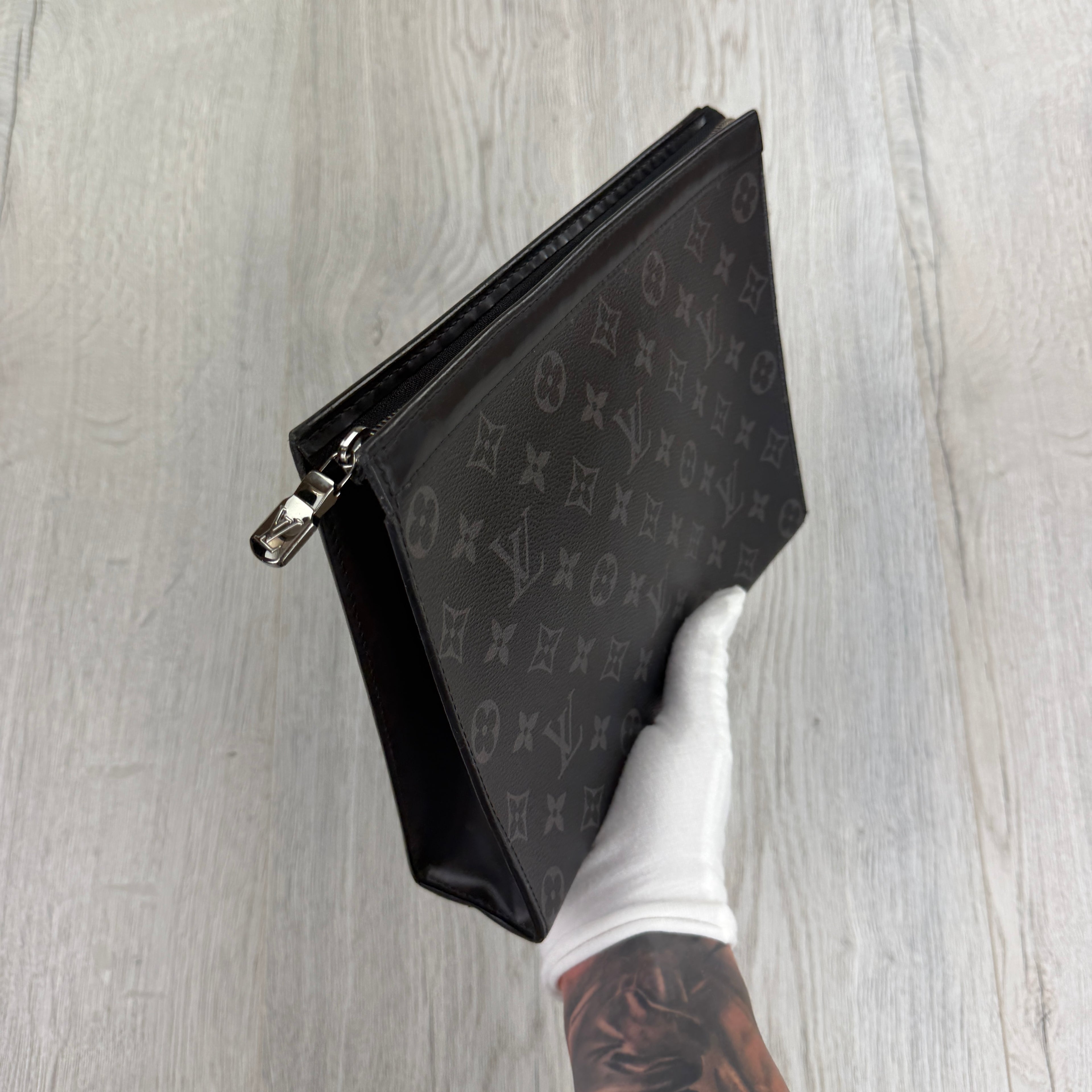 Louis Vuitton Graphite / Black Monogram Pochette Clutch Bag