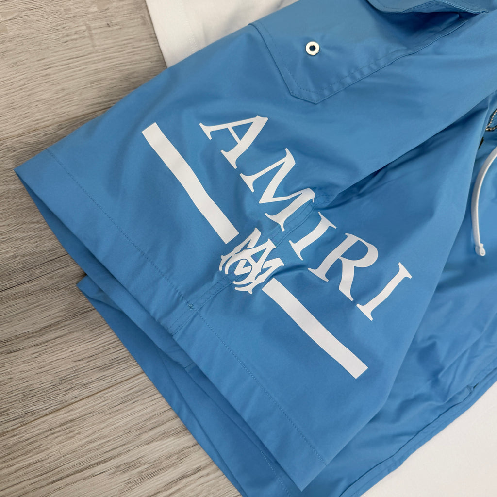 Amiri Men’s White T-shirt & Swim Shorts Set - XL