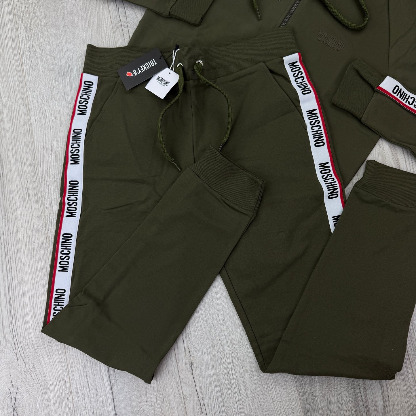 Moschino Men’s Khaki Green Full Zip-up Tracksuit