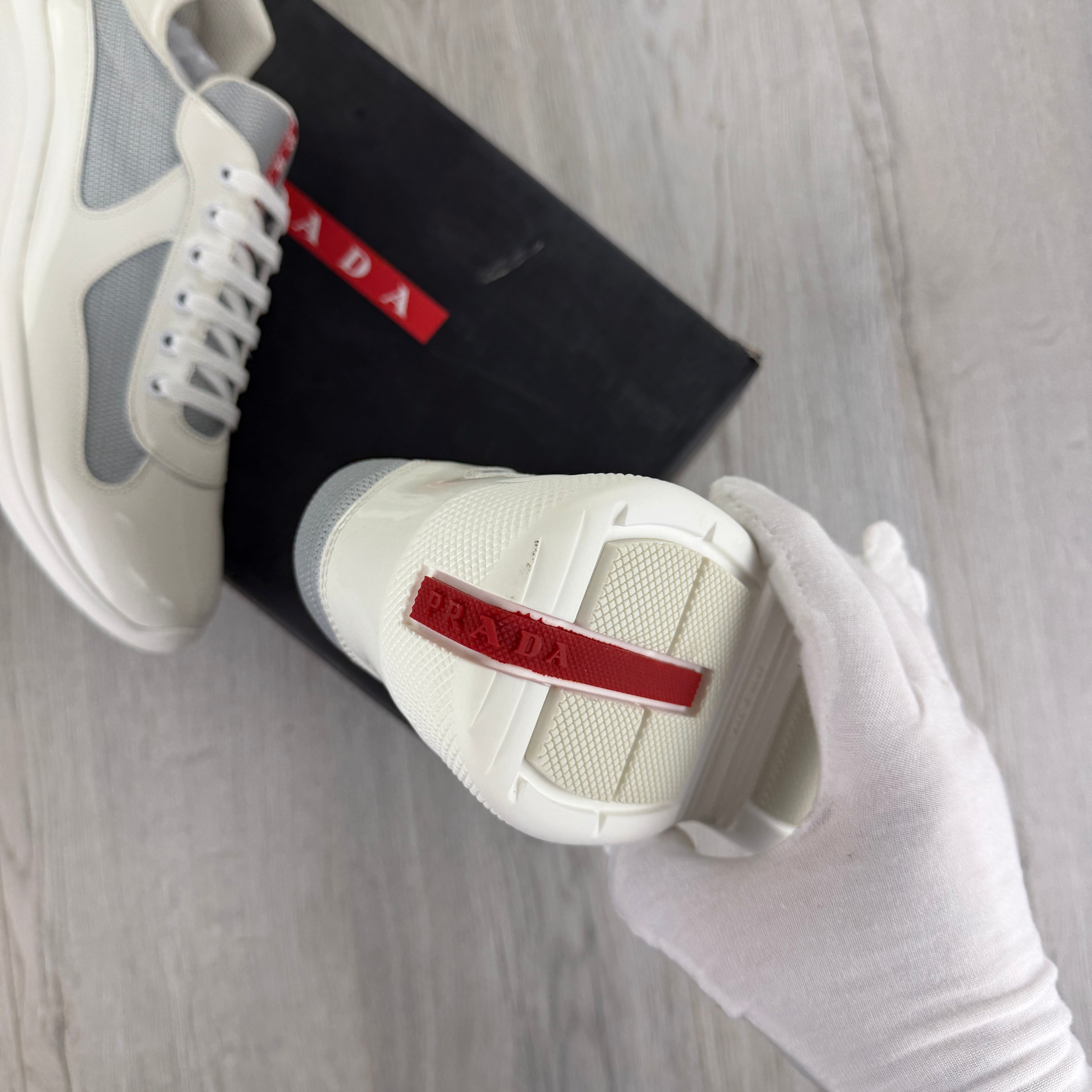 Prada Cups Men’s White Trainers - Uk 11
