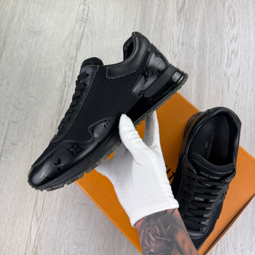 Louis Vuitton Men’s Black Monogram Leather Sneakers - Uk 8 (Fit 8.5)