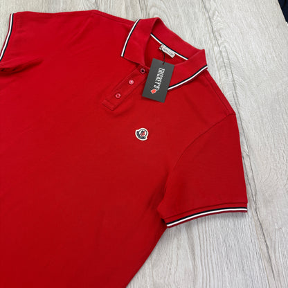 Moncler Men’s Red Polo - Large Slim