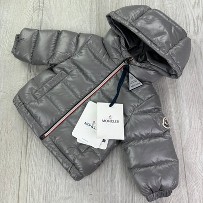 Moncler Baby Aubert Silver Down Jacket - 3-6 Months