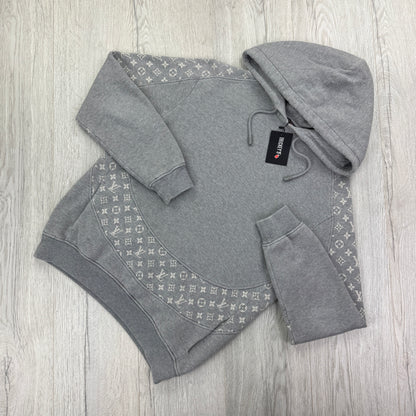 Louis Vuitton Men’s LV Monogram Circle Cut Grey Hoodie - Small