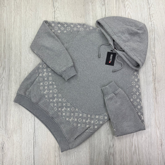 Louis Vuitton Men’s LV Monogram Circle Cut Grey Hoodie - Small